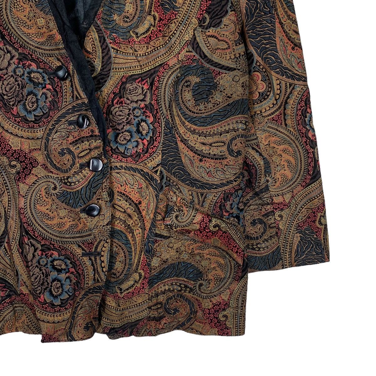 Japanese Brand Prinzipal Paisley Graphic Pig Leather Jacket #0909-C40 Size M / US 6-8 / IT 42-44 - 4 Thumbnail