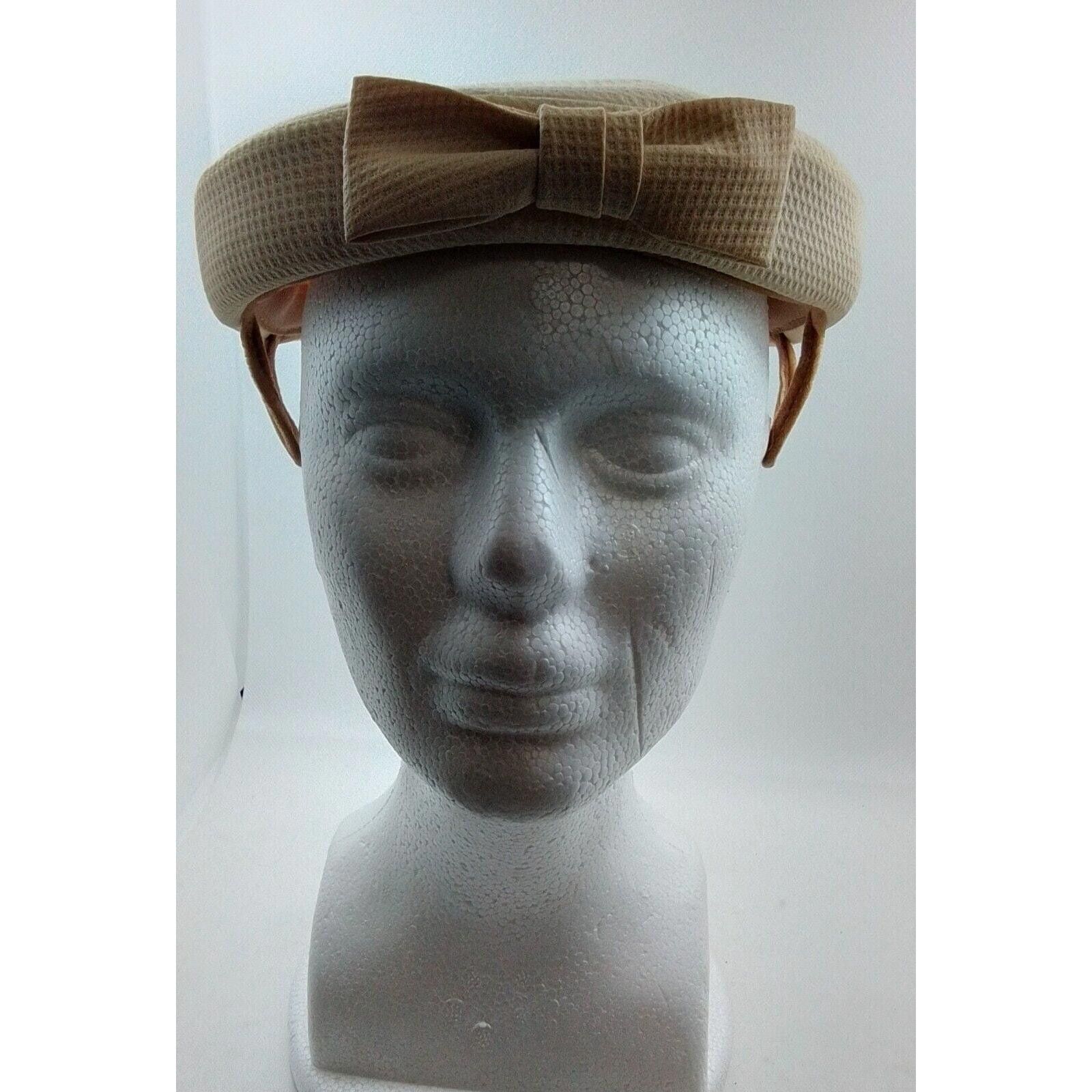 Designer Adjustable Head Size Ladies Hat with Bow-Off White. Size ONE SIZE - 1 Thumbnail