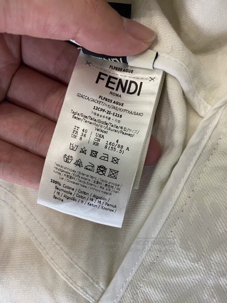 Fendi Fendi Off-white logo printed denim short jacket Size XS / US 0-2 / IT 36-38 - 7 Thumbnail