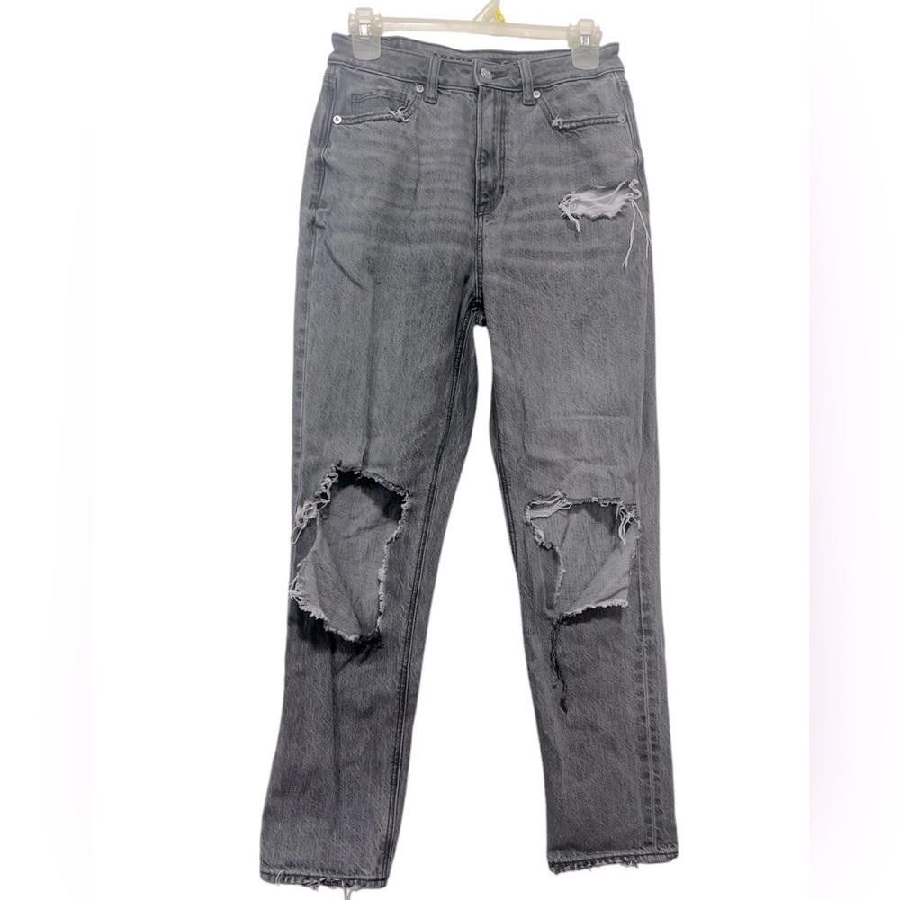 American Eagle Outfitters American Eagle Distressed Gray Jeans Size 27" / US 4 / IT 40 - 1 Thumbnail