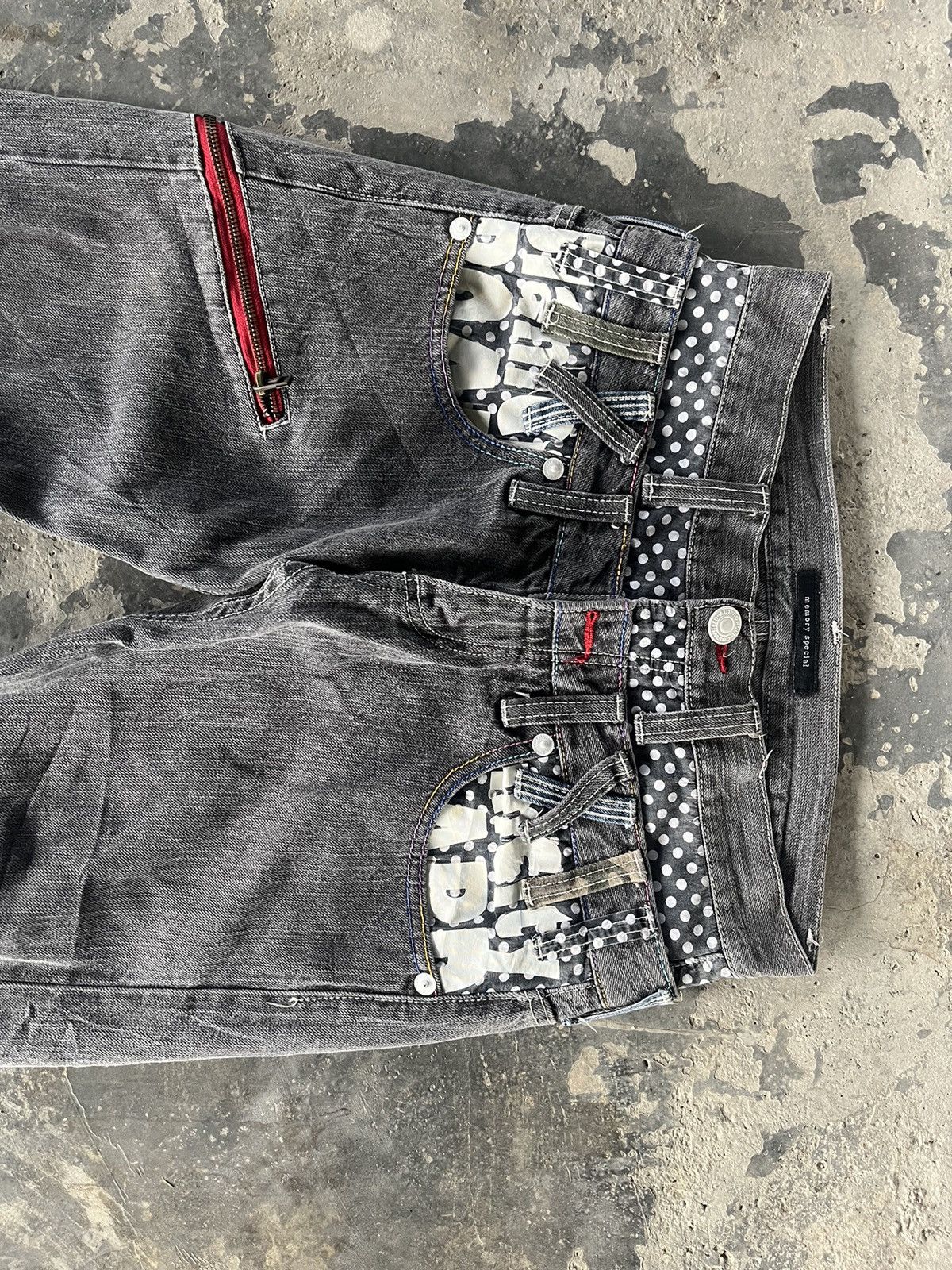 If Six Was Nine × Japanese Brand × Vintage Doublewaist Crazy Denim Size US 29 - 3 Thumbnail