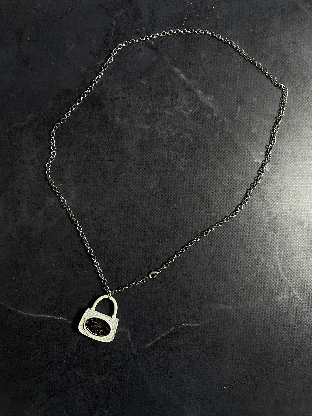 Jewelry × Vintage Mini Lock Pendant Watch Necklace Japanese Brand ✨ Size ONE SIZE - 2 Thumbnail