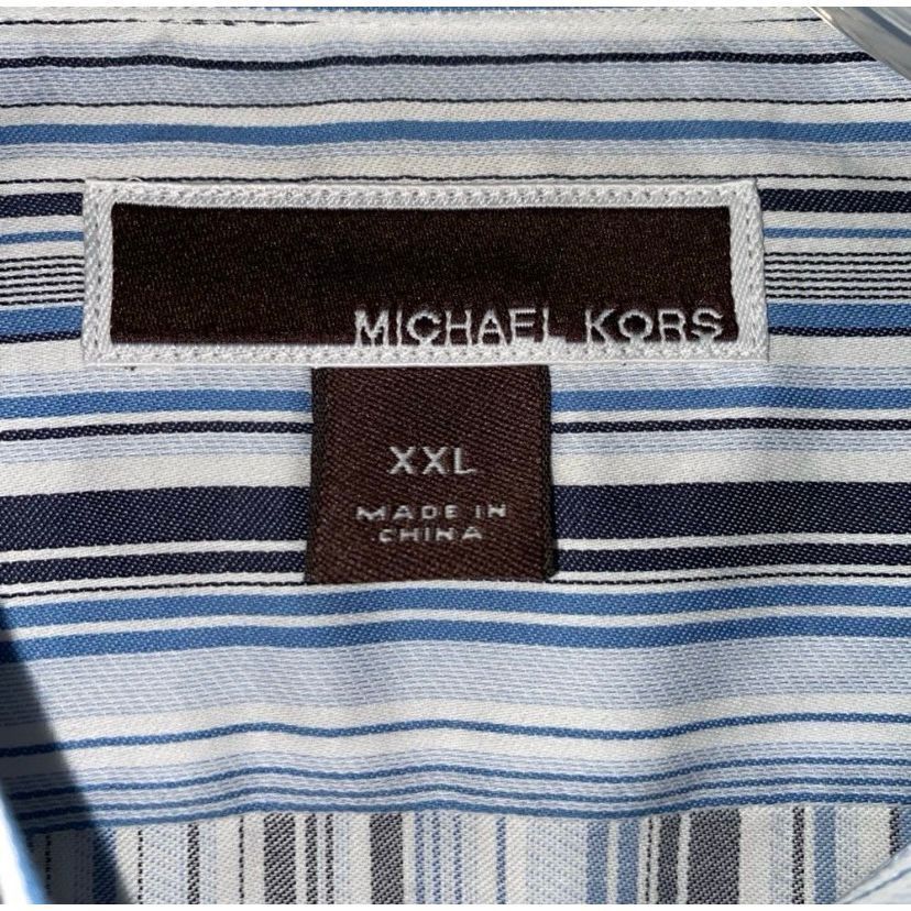 Michael Kors Michael Kors Longsleeve button down stripe dress shirt w/but Size US XXL / EU 58 / 5 - 6 Thumbnail
