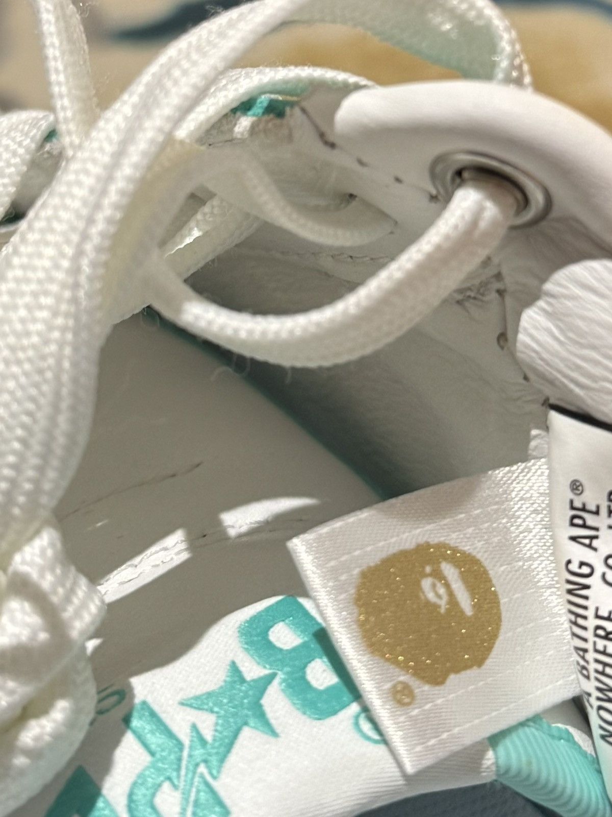 Bape NEW BAPESTA TEAL WHITE MINT GREEN AIR SNEAKERS M1 FORCE Size US 10 / EU 43 - 6 Thumbnail