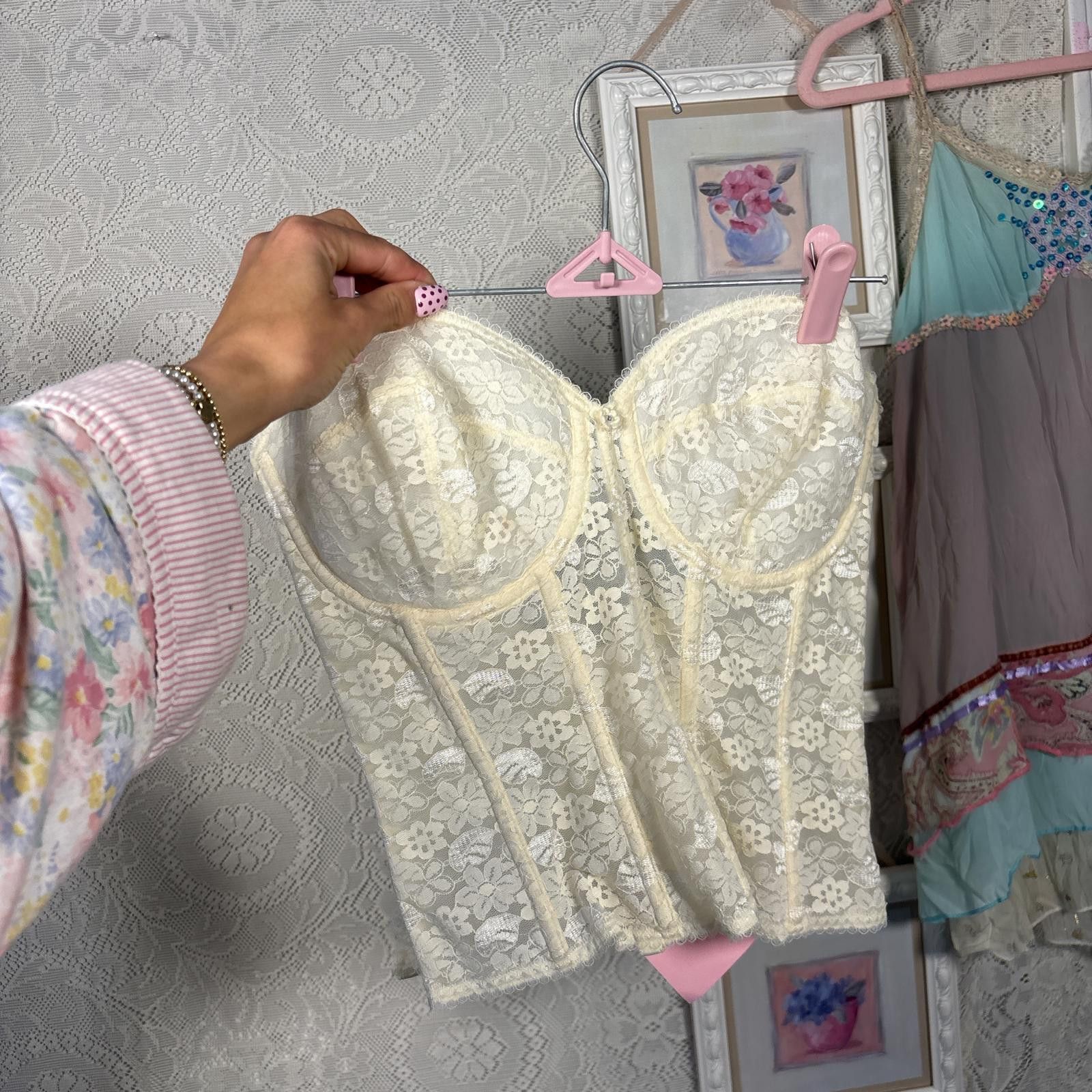 Other vintage lace fairy core corset Size M / US 6-8 / IT 42-44 - 1 Thumbnail