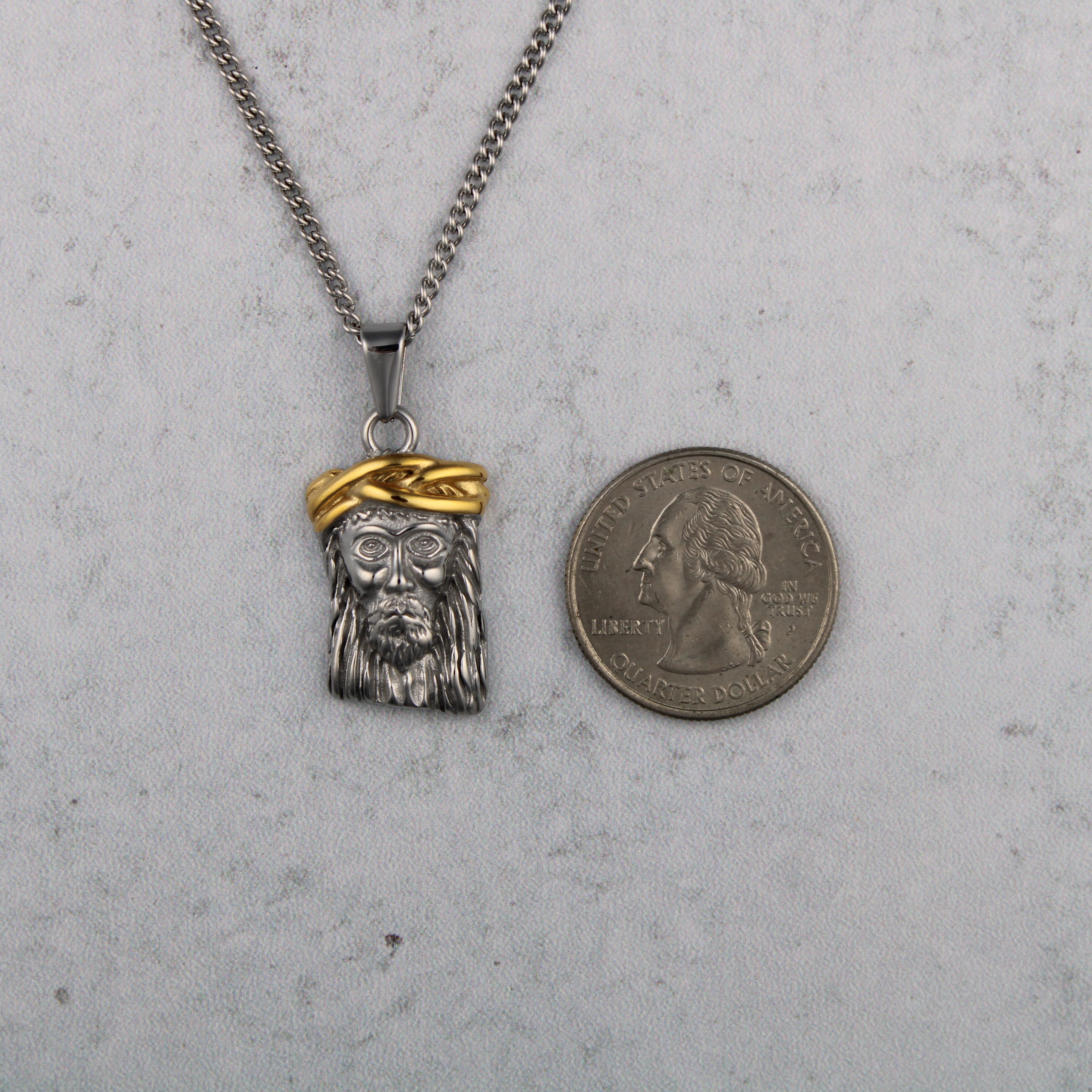 Jewelry Silver Jesus Piece Pendant Chain Necklace 22" Size ONE SIZE - 4 Thumbnail