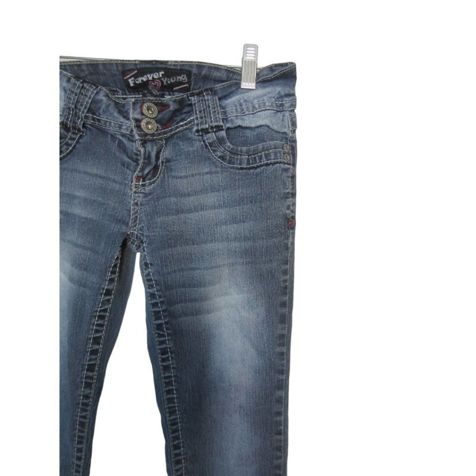 Other Y2K Dark Wash Skinny Jeans Forever Young Women’s Size 3 Size 22" - 7 Thumbnail
