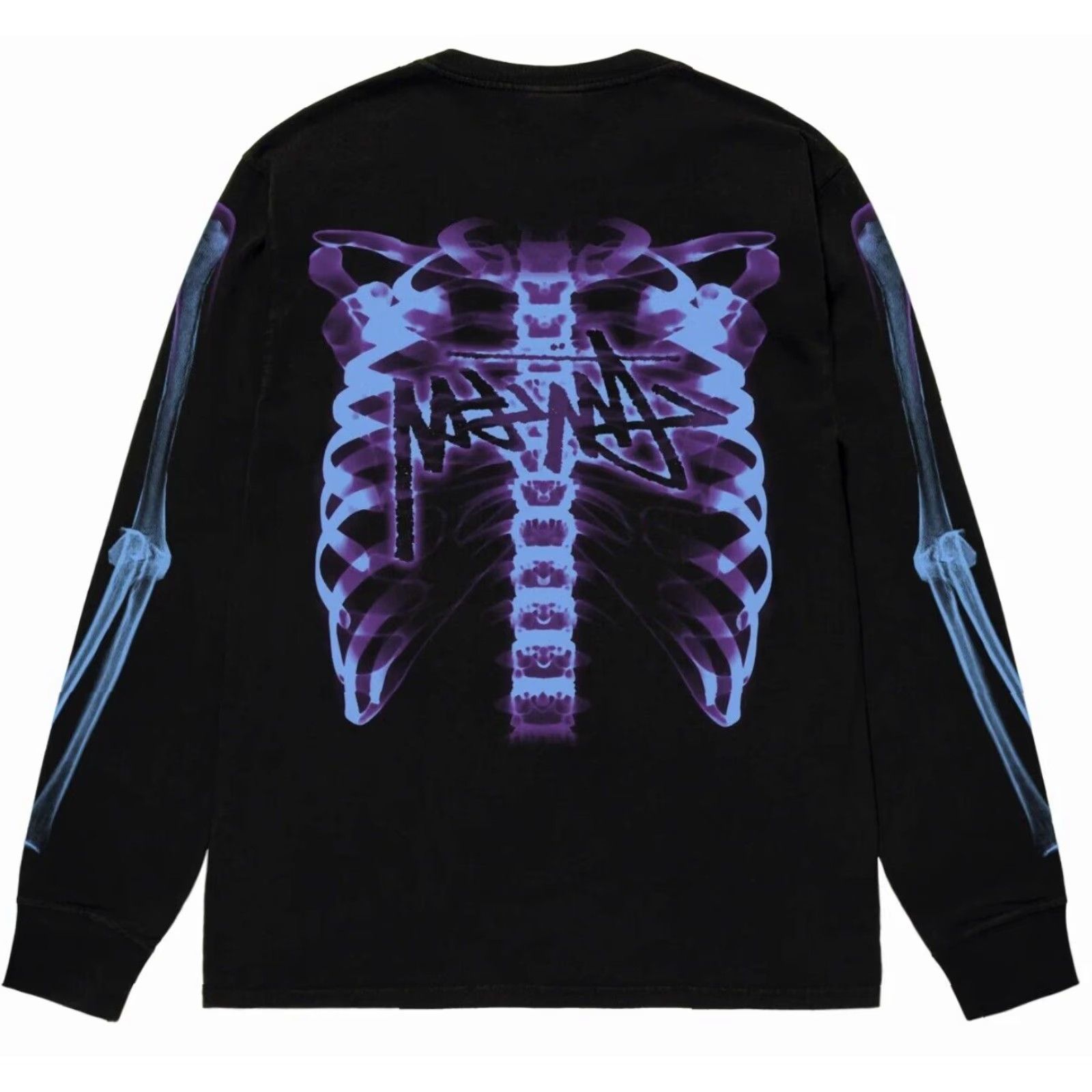VINTAGE Stussy Rib Cage 3M Reflective Long Sleeve T-Shirt Men
