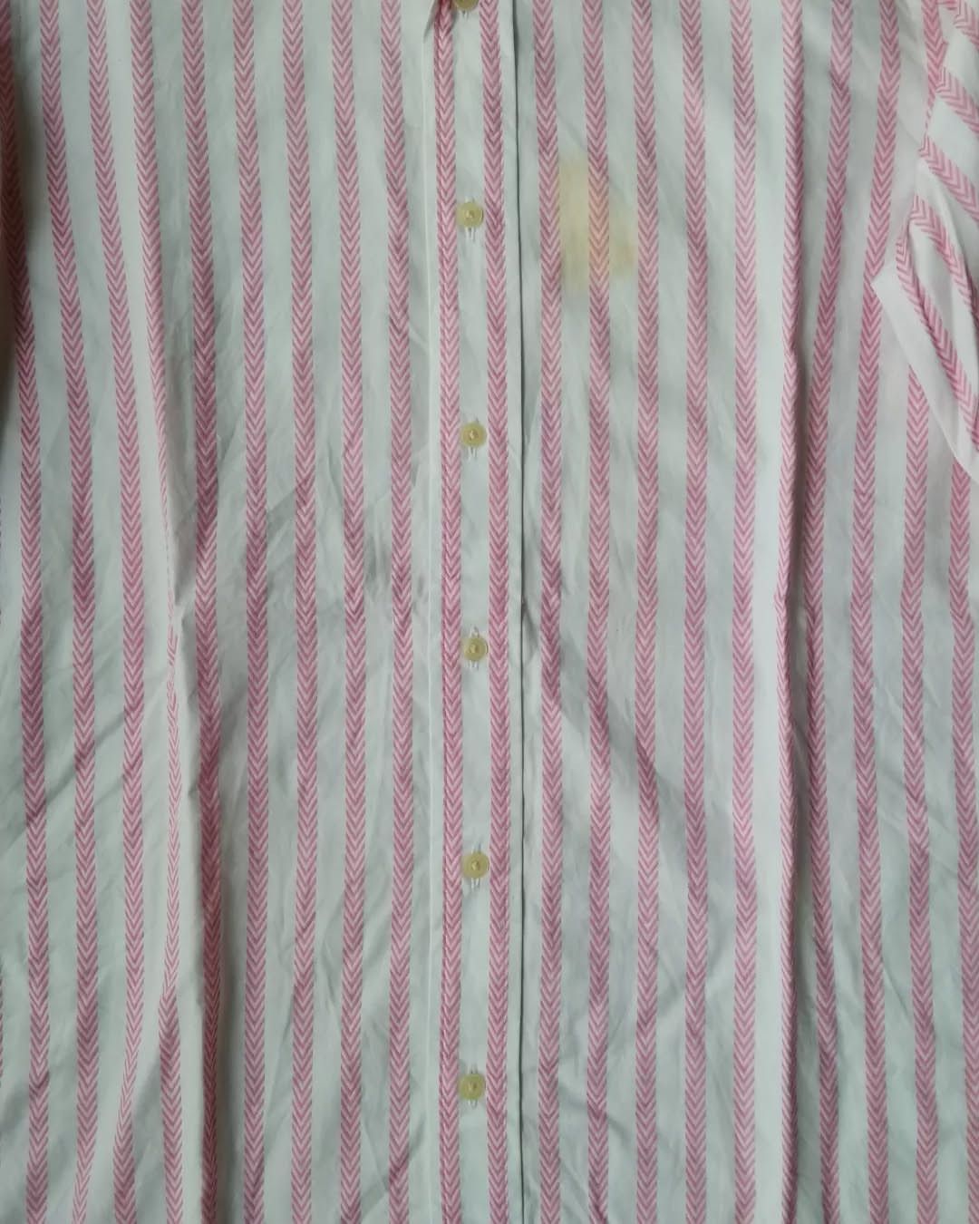 Japanese Brand × Other Male & Co Pink Striped Stained Shirt Size US M / EU 48-50 / 2 - 3 Thumbnail