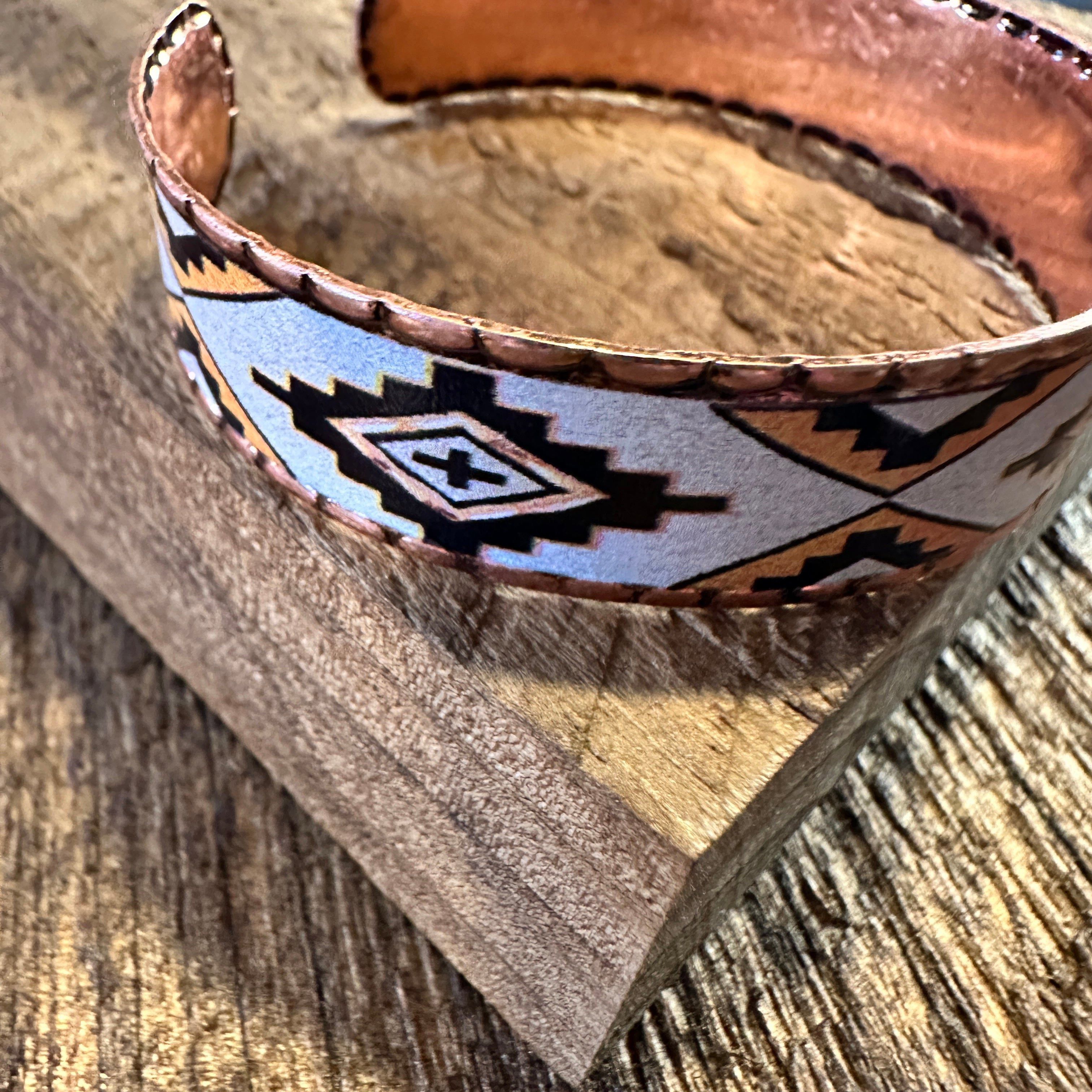Other Handmade Boho Native American Navajo Copper Narrow Cuff Brac Size ONE SIZE - 2 Thumbnail