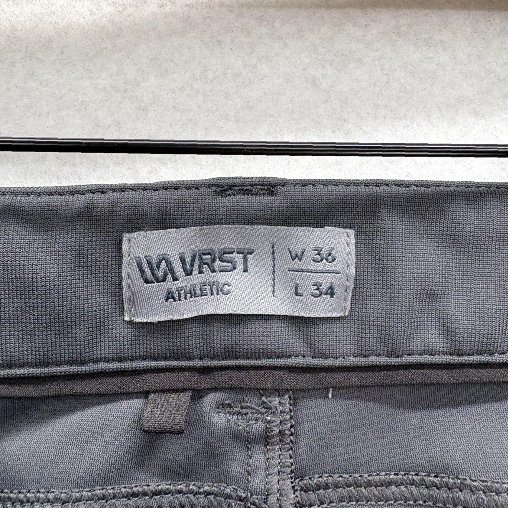 Vintage VRST Athletic Chino Pants 36x32 Mens Gray 5-Pocket Stretch Flat Front Casual Straight Pocket Design Size US 36 / EU 52 - 4 Thumbnail