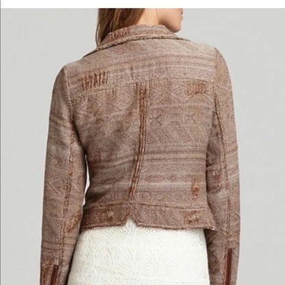 Free People Western tapestry moto jacket size 6 Size M / US 6-8 / IT 42-44 - 3 Thumbnail
