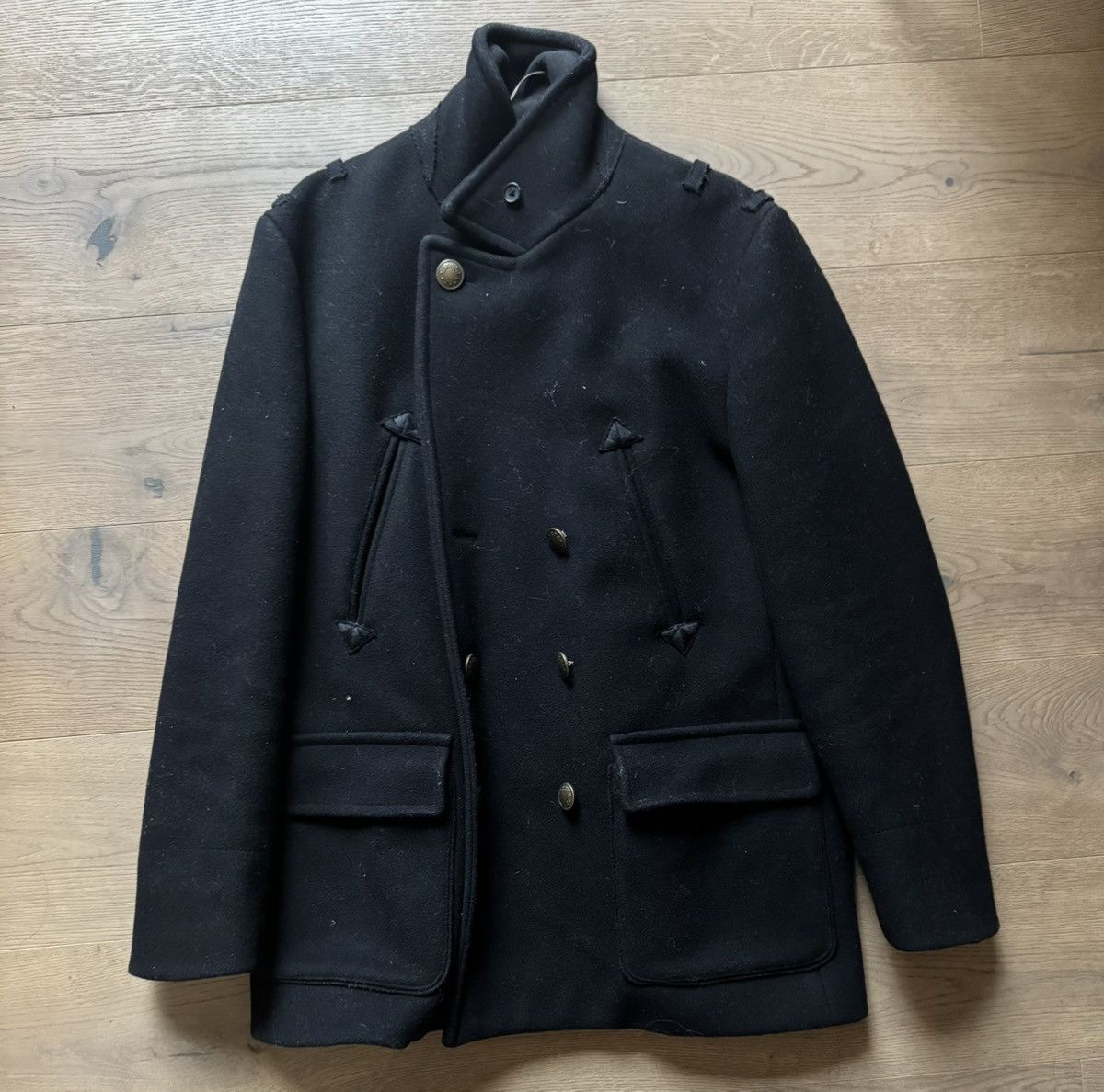 Marc Jacobs Marc Jacobs Wool Peacoat Structured Black Outerwear Classic Size US XL / EU 56 / 4 - 1 Thumbnail