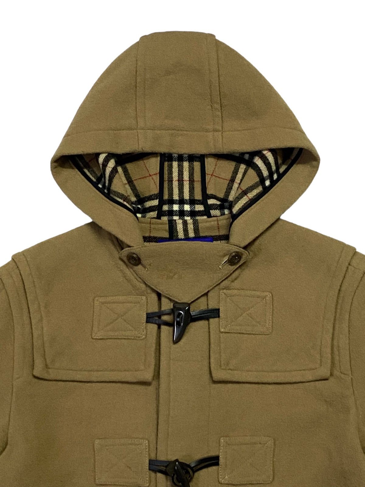 Burberry Burberrys Blue Laber Novacheck Wool Duffle Jacket Size US M / EU 48-50 / 2 - 18 Thumbnail