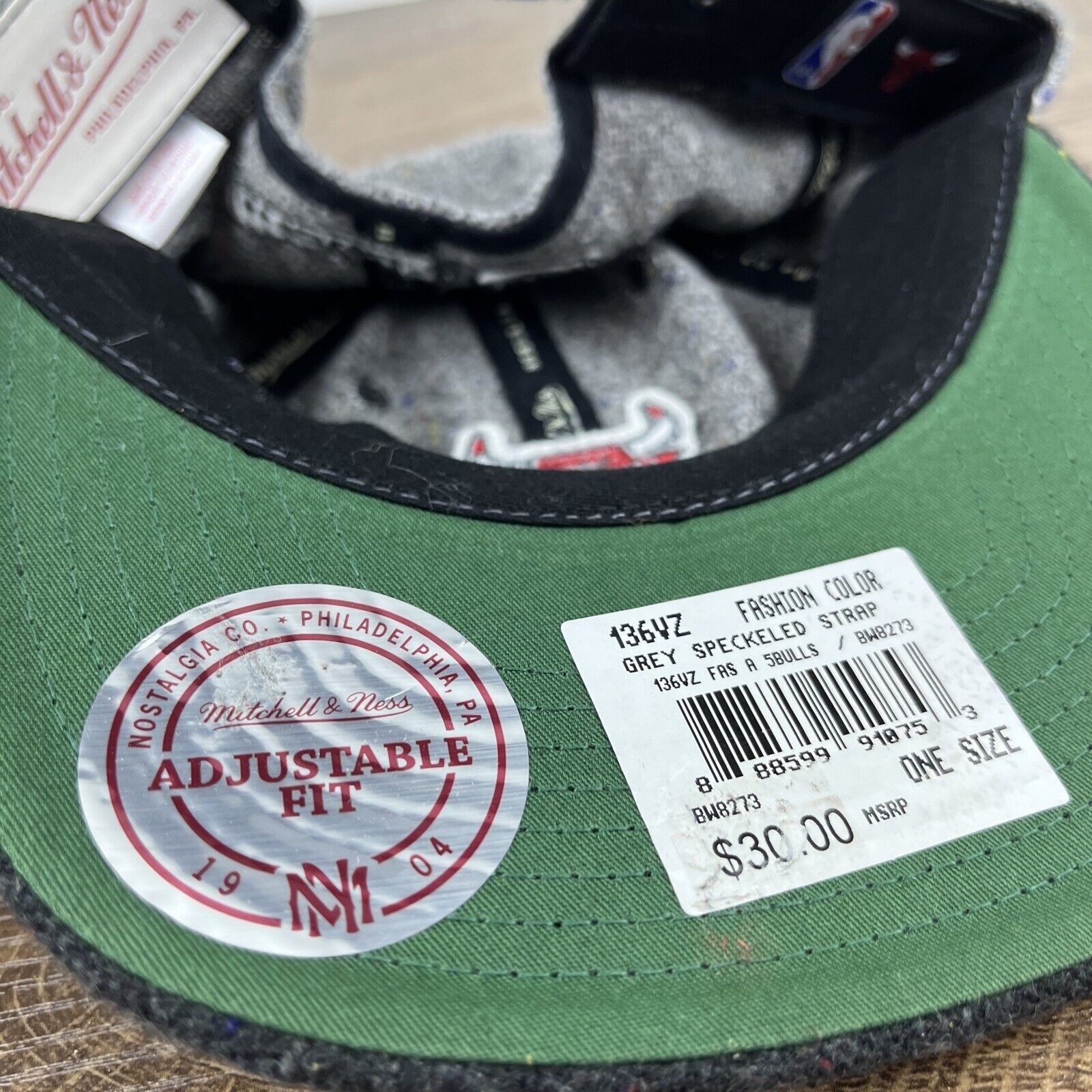 Mitchell & Ness Chicago Bulls Hat Mitchell & Ness Gray Hat Adjustable Adult Size ONE SIZE - 13 Thumbnail