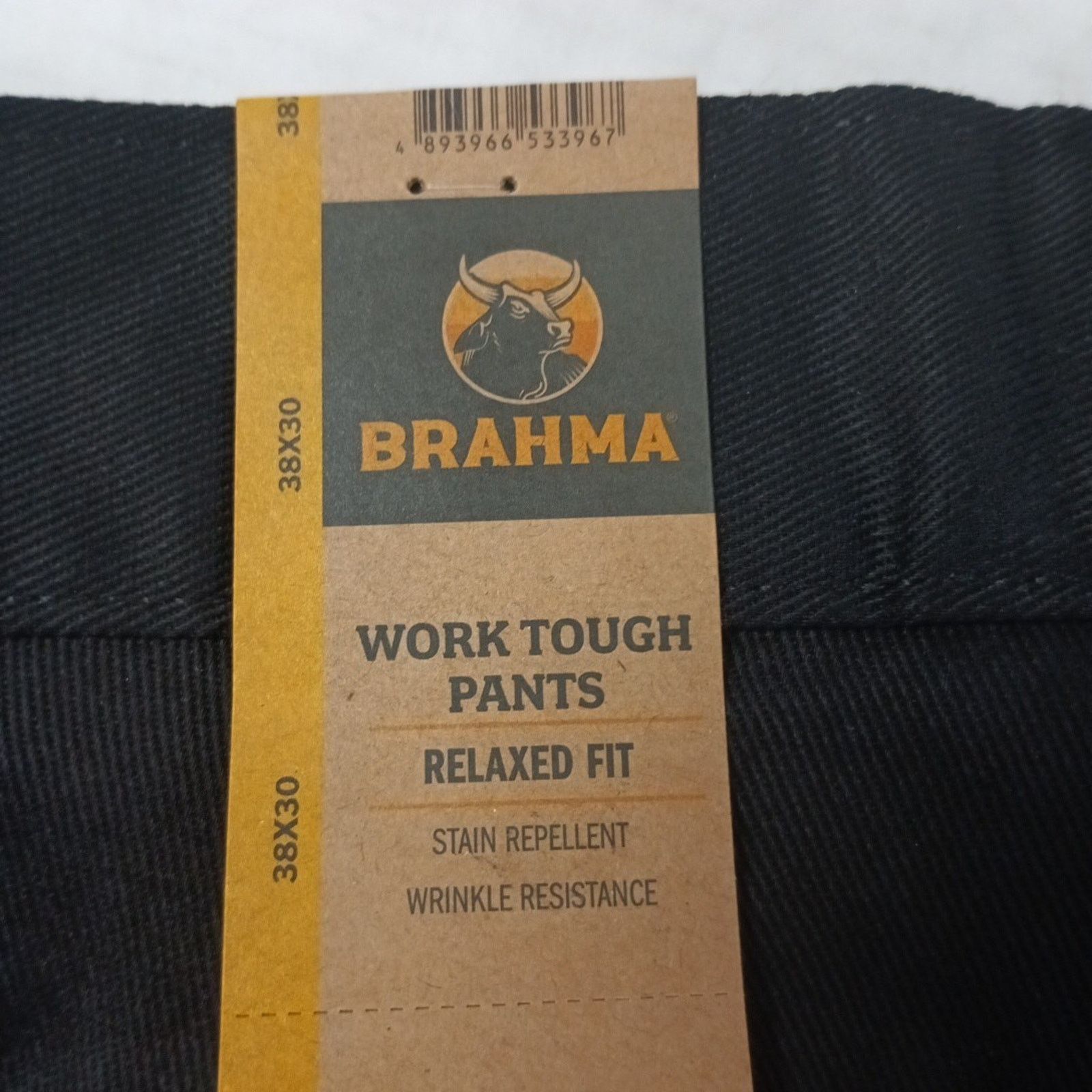 Other Brahma Men's Work Tough Pants Size 38x30 Black Relaxed Fit Size US 38 / EU 54 - 2 Thumbnail
