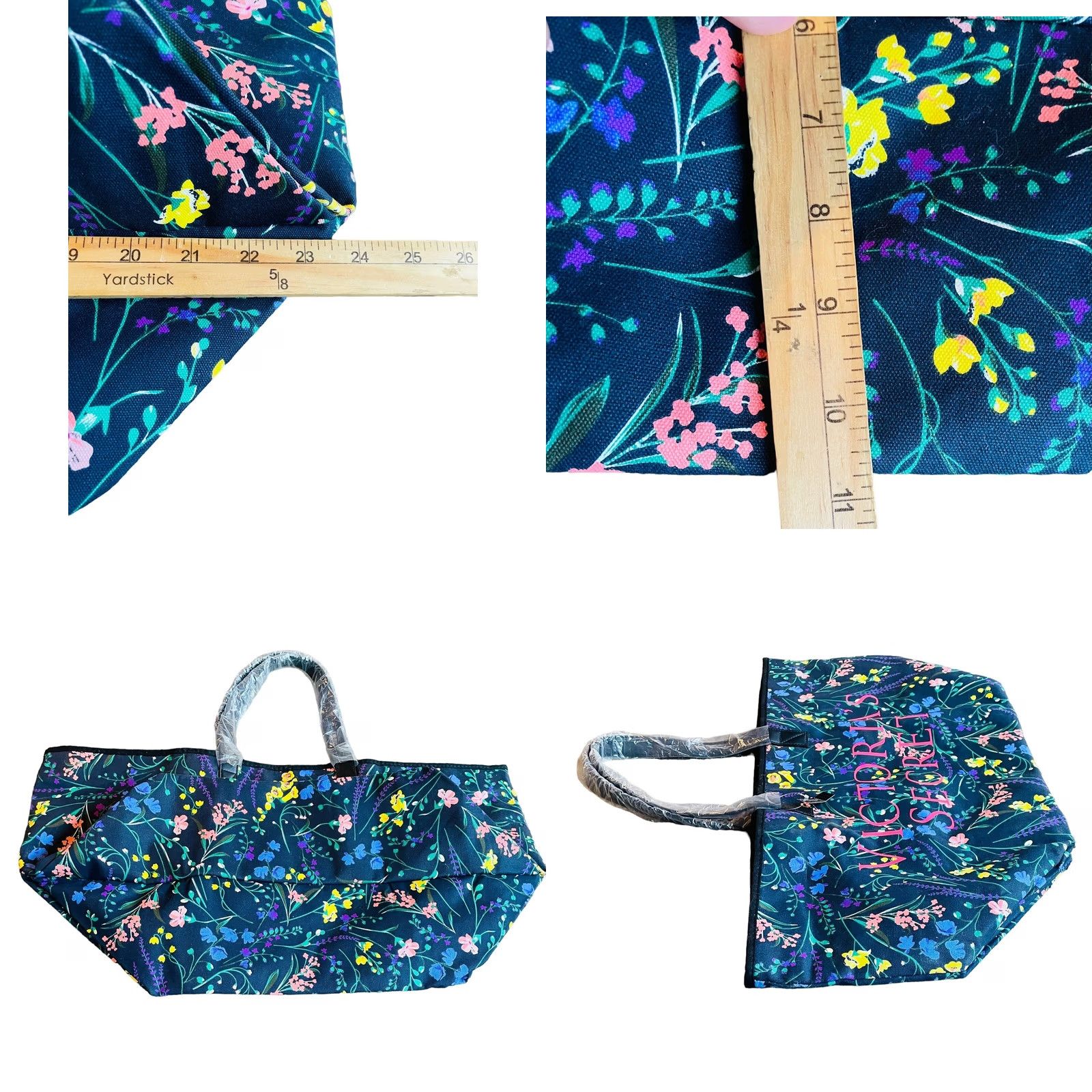Victoria's Secret Victoria's Secret Weekender Tote Women's Floral NWT Blue Flowers Travel Bag, LG, Multicolor Linen/Cotton Canvas, Zip Closure, 25x13x7 in Size ONE SIZE - 8 Thumbnail