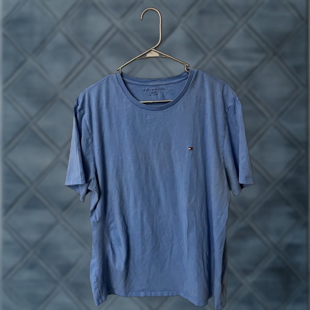 Tommy Hilfiger Tommy Hilfiger Mens T-Shirt Crew Neck Short Sleeve Blue L Shirt Size US L / EU 52-54 / 3 - 1 Thumbnail