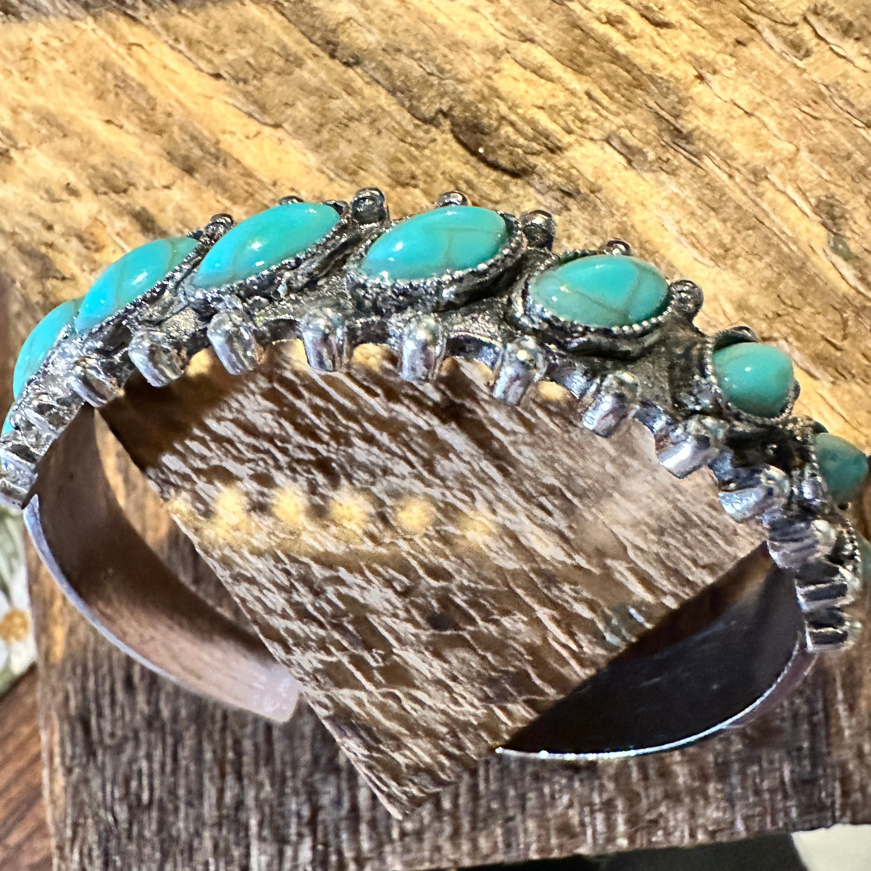 Other Boho Chic Vintage Southwestern Turquoise Open Cuff Bangle, T Size ONE SIZE - 5 Thumbnail