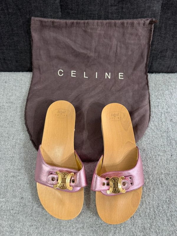 Celine Celine Paris x Dr. School Wooden Clog Mules Leather 36 Size US 6 / IT 36 - 2 Thumbnail