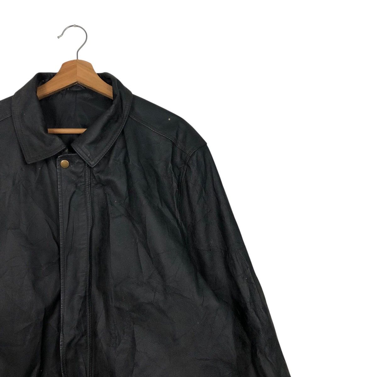 Japanese Brand 📌Rich Black Vintage Leather Jacket Vivreclub Issey Miyake Size US L / EU 52-54 / 3 - 7 Thumbnail