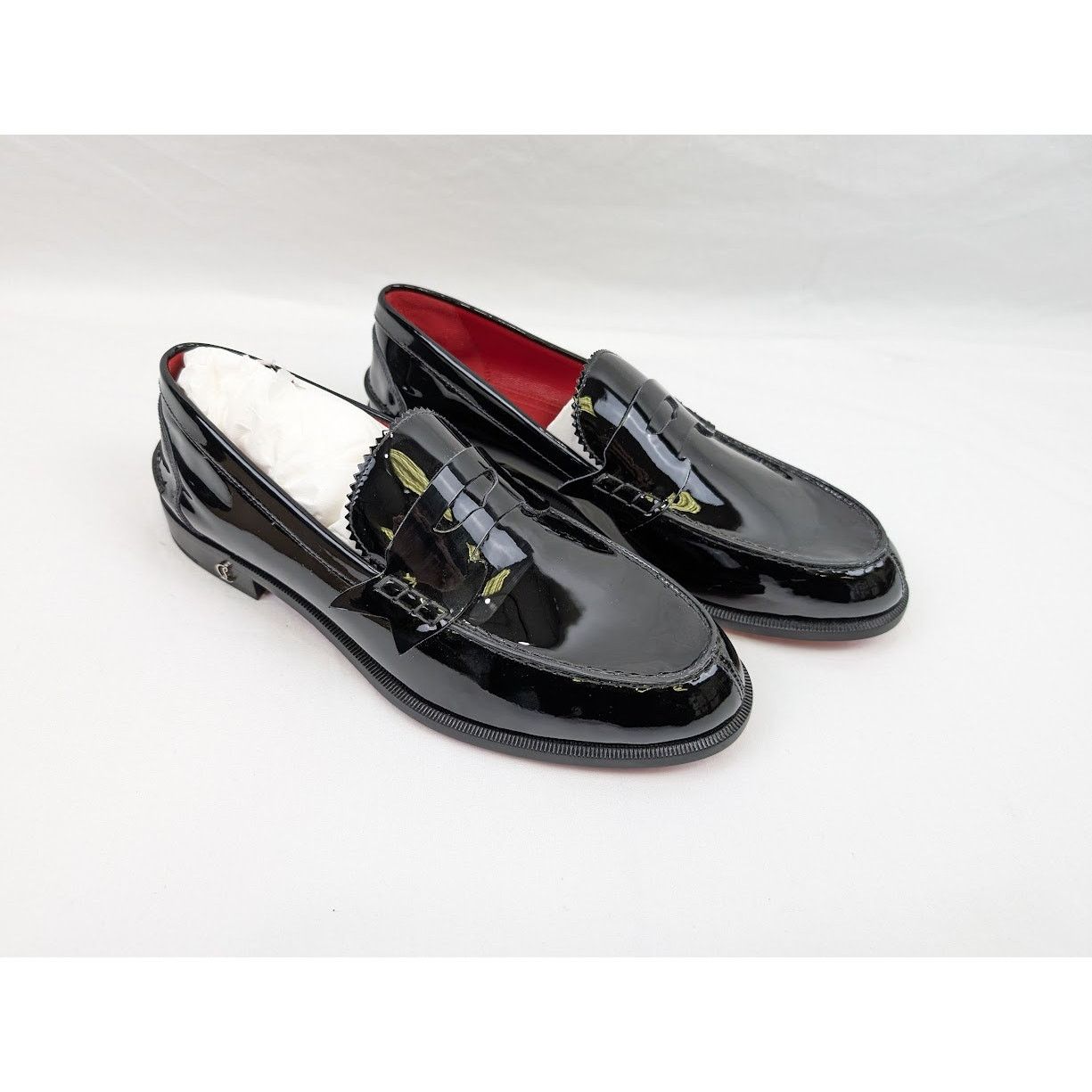 Christian Louboutin o1rshd1 Patent No Penny Flat Shoes in Black/Silver Size US 8.5 / EU 41-42 - 12 Thumbnail