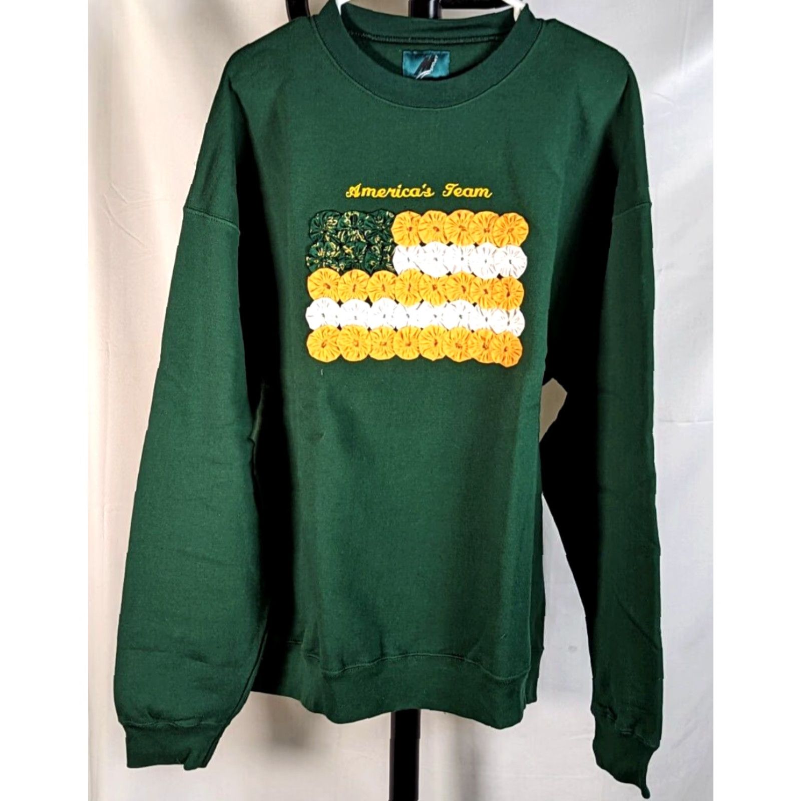 Vintage VTG M Sport America's Team Green Bay Packers Flag XXL Sweatshirt Sweater NT22 Size XXL / US 16-18 / IT 52-54 - 2 Thumbnail