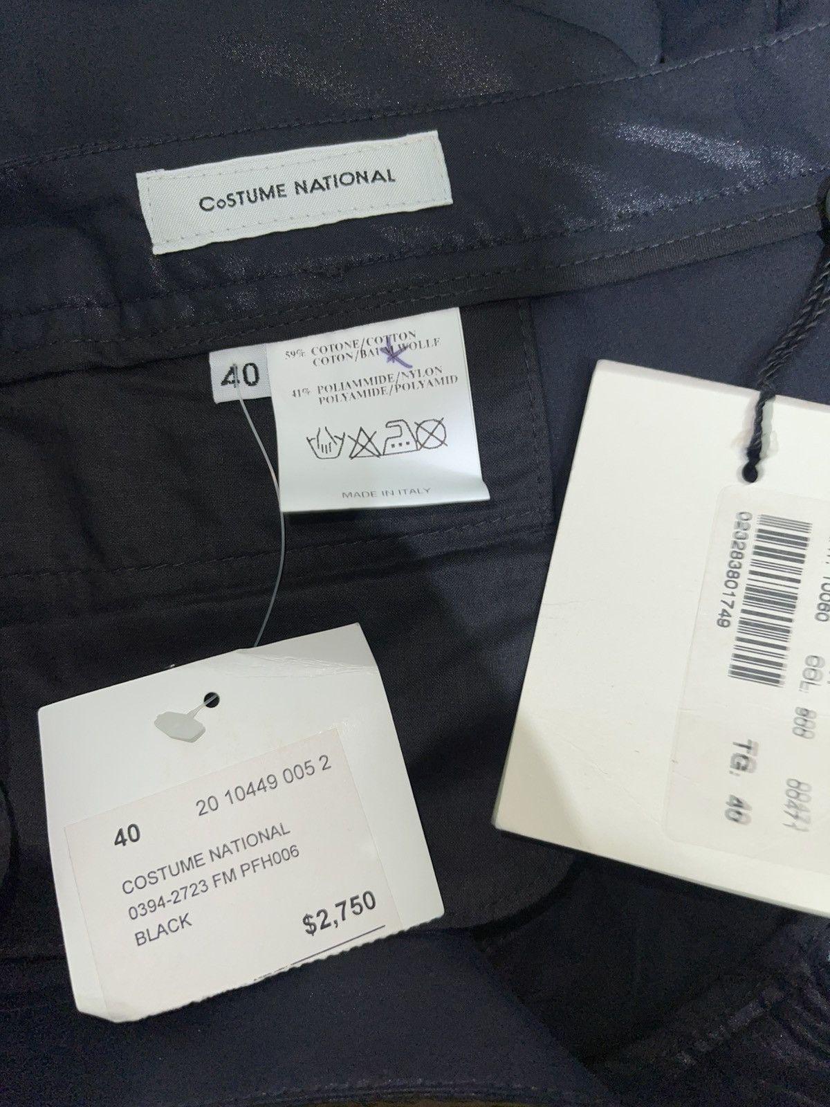 SS2000 Costume National flared coated nylon trousers