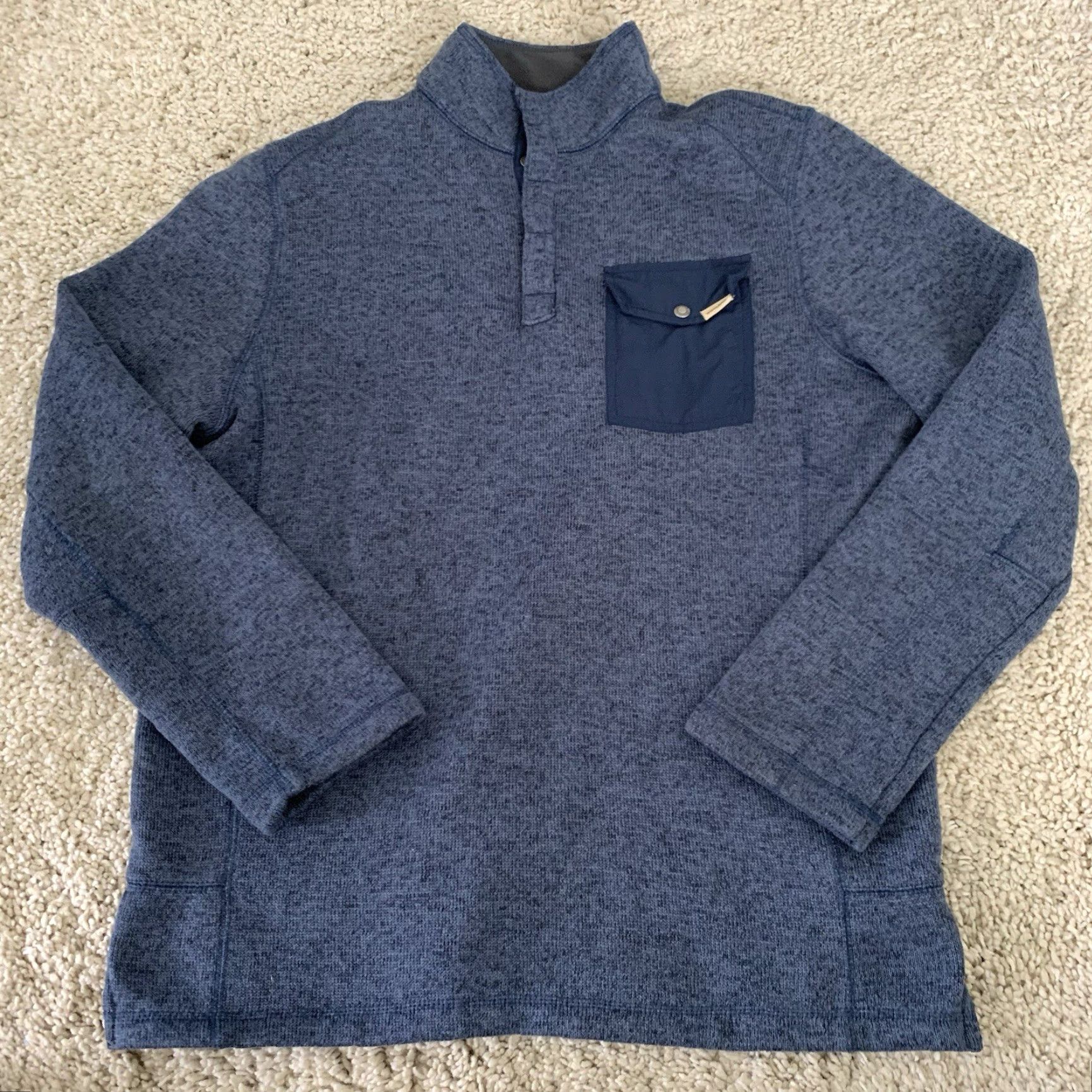 Vintage VINTAGE Woolrich Sweater Mens M Blue 1/4 Zip Mock Neck Pockets Logo Pullover Knit Outdoor Outdoor Mens Standard Regular 1/4 Zip 23.5x28 Size US M / EU 48-50 / 2 - 7 Thumbnail