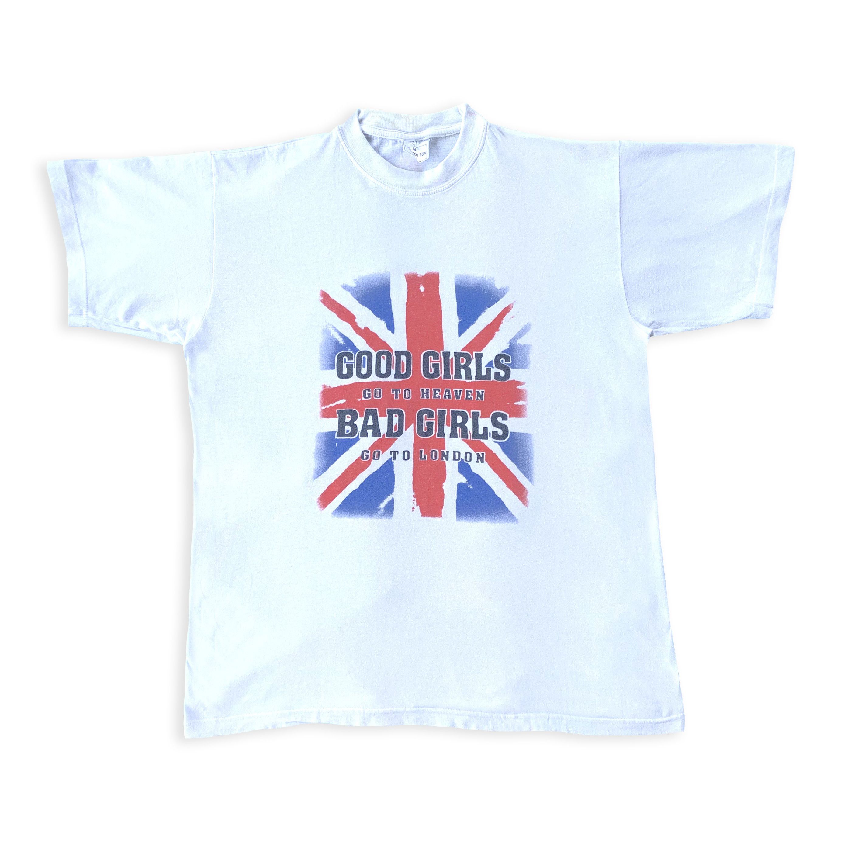 Vintage Vintage 90s BAD GIRLS GO TO LONDON t shirt Y2K Retro UK Flag Size US M / EU 48-50 / 2 - 2 Thumbnail