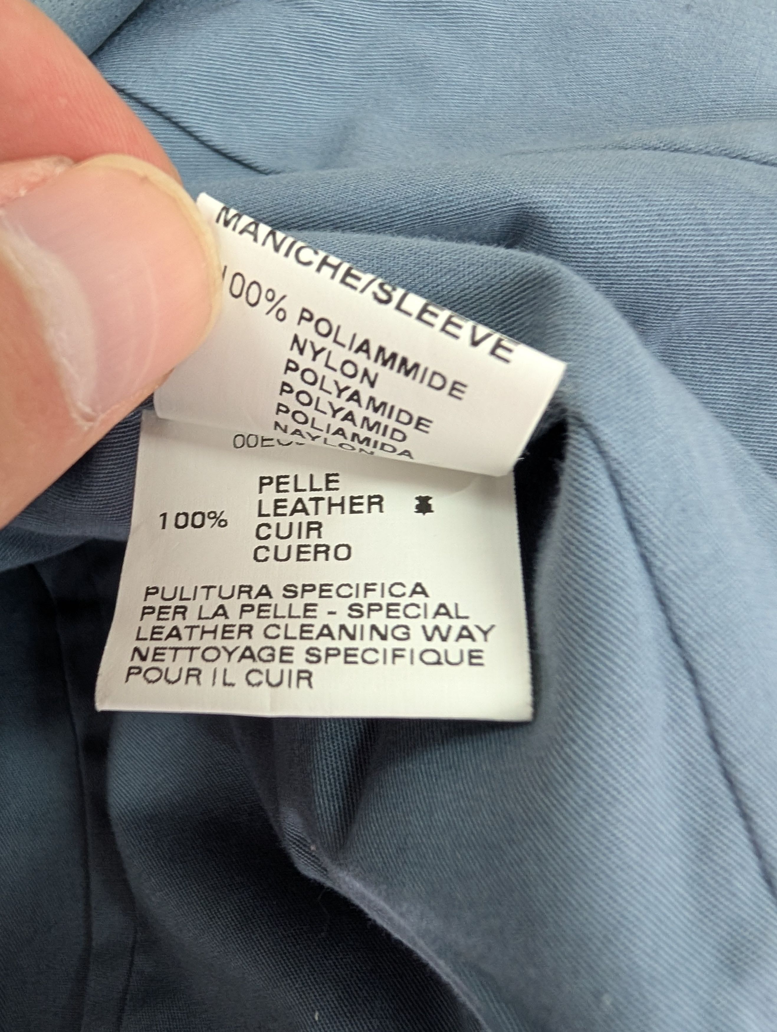 Diesel Blue Leather Coat With Owl Print Stitching At The Back Size M / US 6-8 / IT 42-44 - 11 Thumbnail