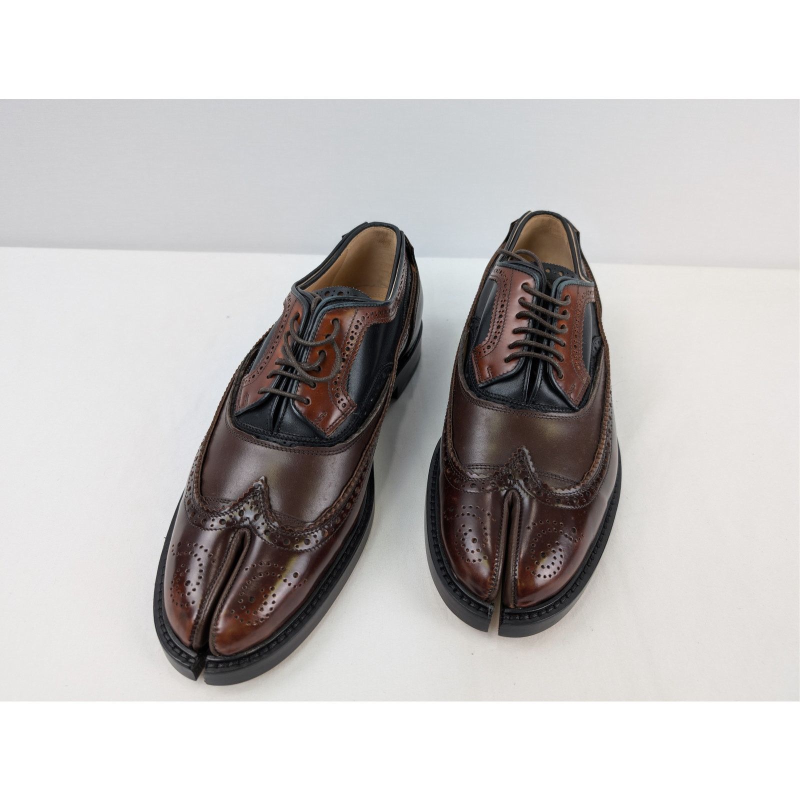Maison Margiela o1rshd1 Tabi Leather Shoes Boots in Dark Brown Size US 12 / EU 45 - 7 Thumbnail
