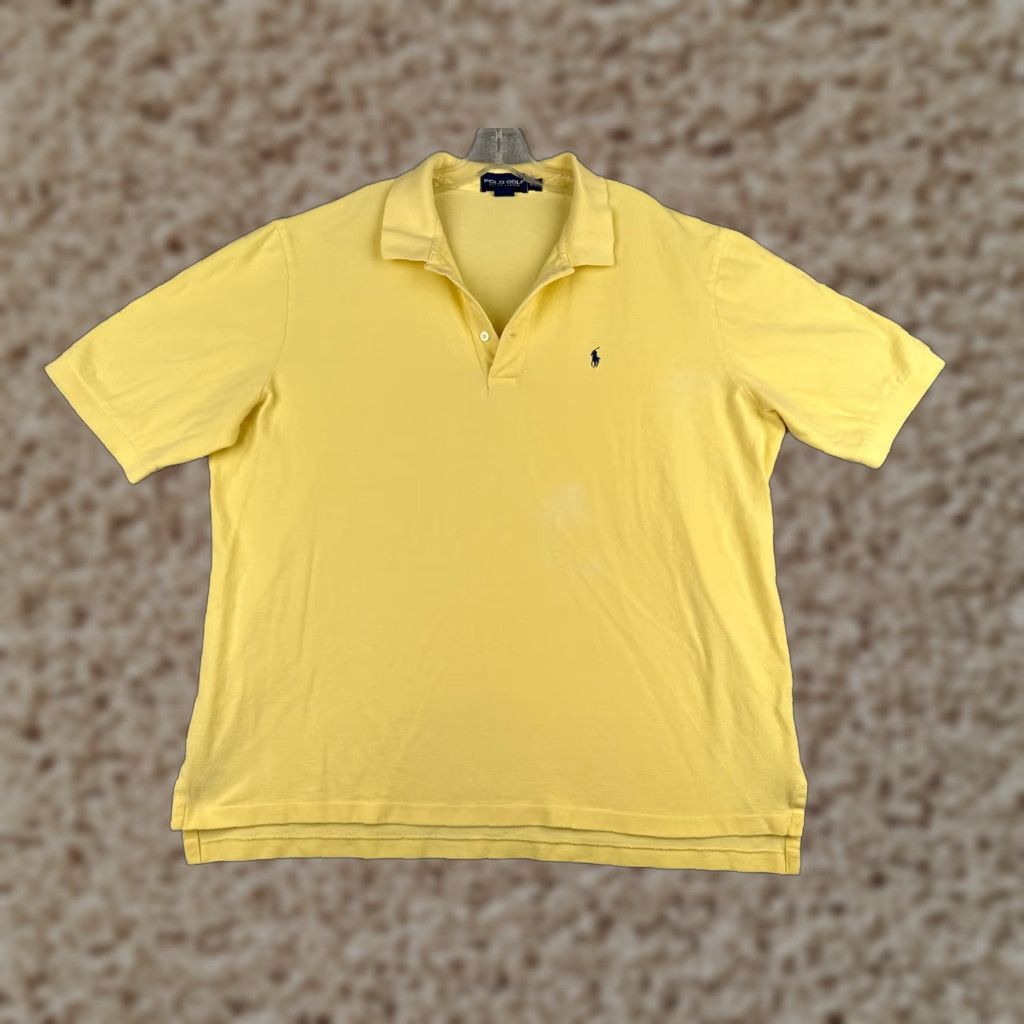 Ralph Lauren VINTAGE Polo Golf Shirt Men 2XL Yellow Short Sleeve Cotton Golfer READ Size US XXL / EU 58 / 5 - 1 Thumbnail