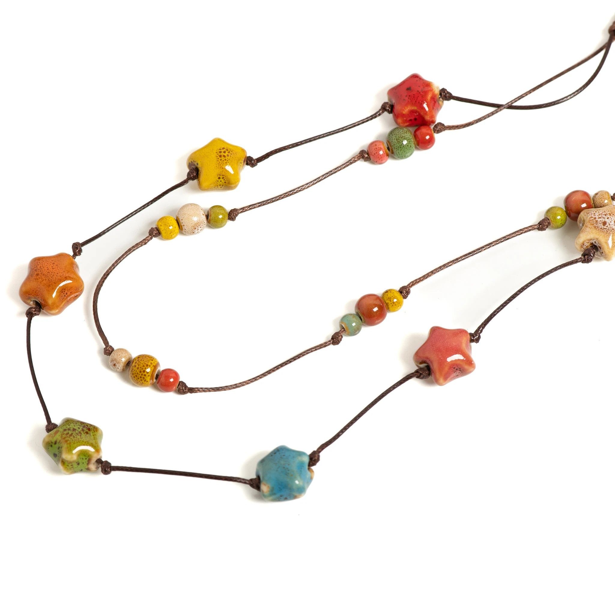 Handmade Double-layer Star Pendant Necklace Jewelry Gift For Her Size ONE SIZE - 5 Thumbnail