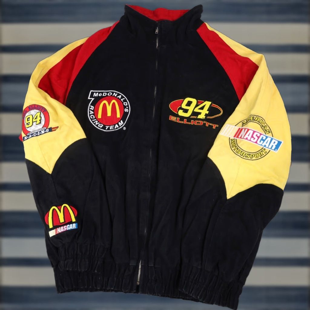 Logo Athletic VINTAGE Logo Athletic #94 Bill Elliott McDonalds Racing Jacket Mens Large Black Size US L / EU 52-54 / 3 - 1 Thumbnail