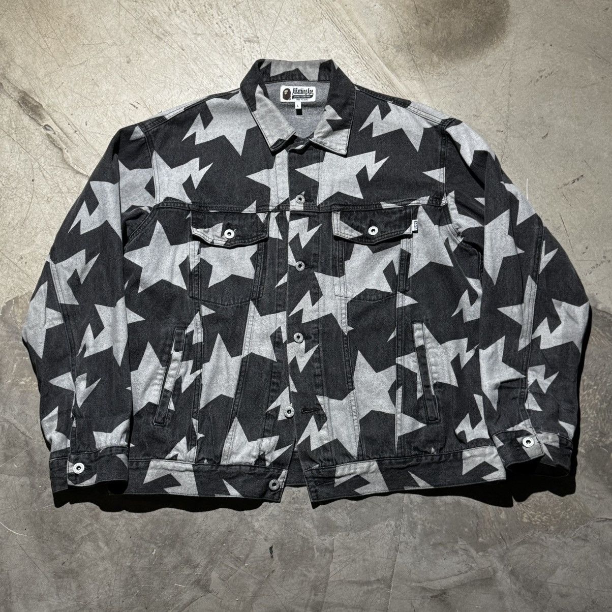 Bape 2022 BAPE STA Pattern Loose Fit Denim Jacket Size US L / EU 52-54 / 3 - 1 Thumbnail