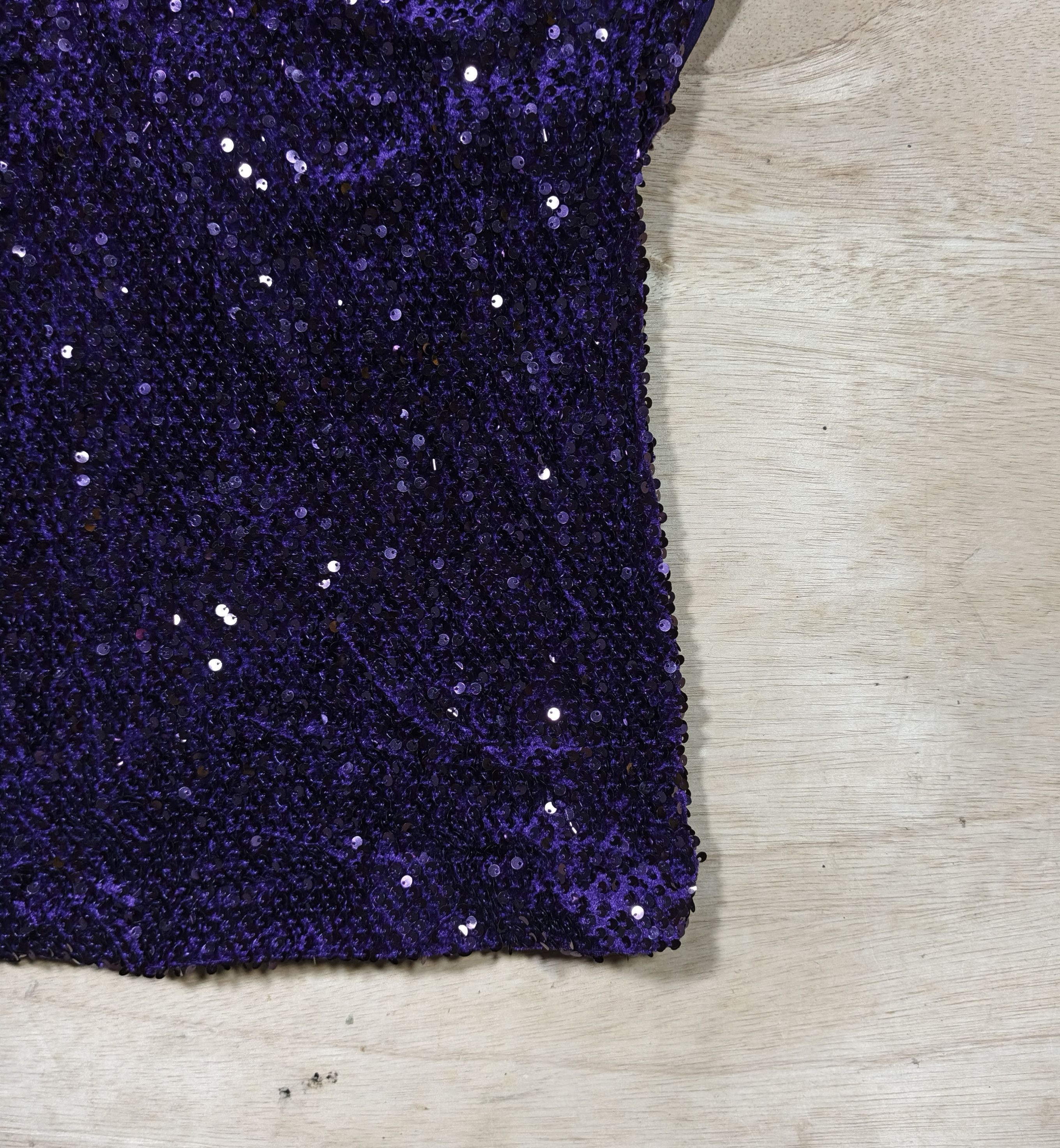 Jennifer Lopez Jennifer Lopez Purple Sequin Cap Sleeve Top Size XS / US 0-2 / IT 36-38 - 5 Thumbnail