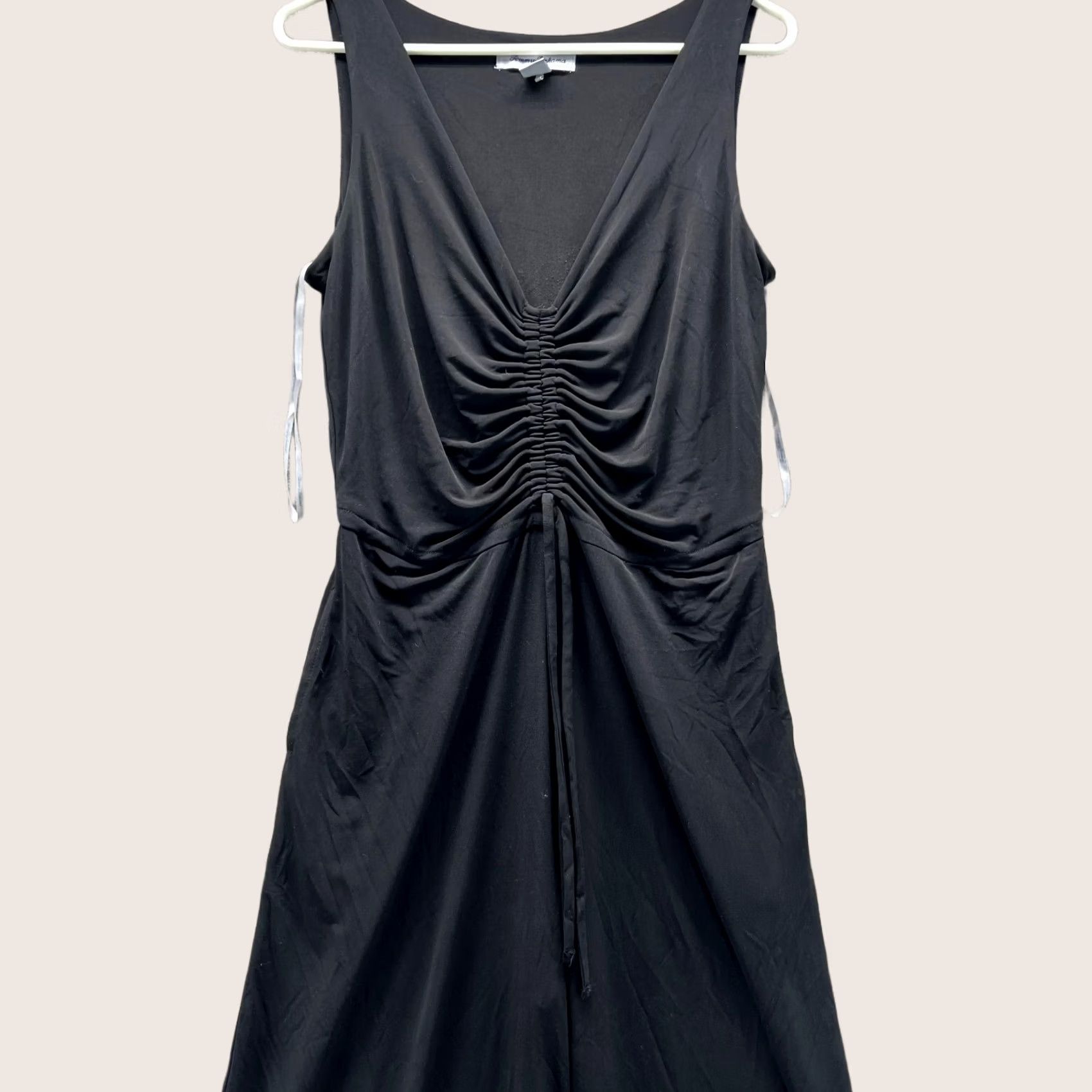 Tommy Bahama Tommy Bahama Black Sleeveless Dress Women Small Polyester A-Line Overall Jump Suit Long Dress Ladies Size S / US 4 / IT 40 - 1 Thumbnail