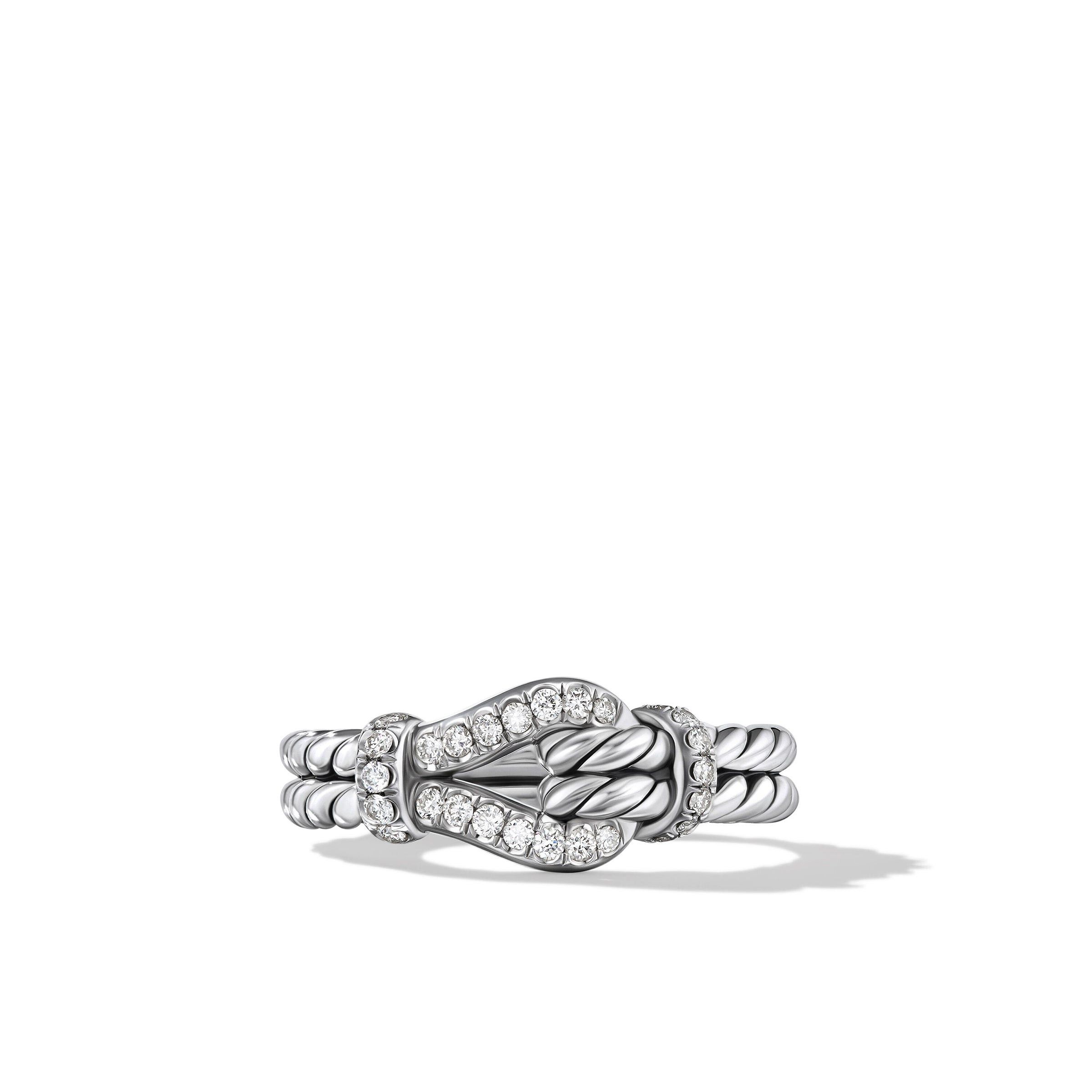 David Yurman o1w1db10325 Loop Ring in Sterling Silver with Diamonds Size ONE SIZE - 2 Thumbnail