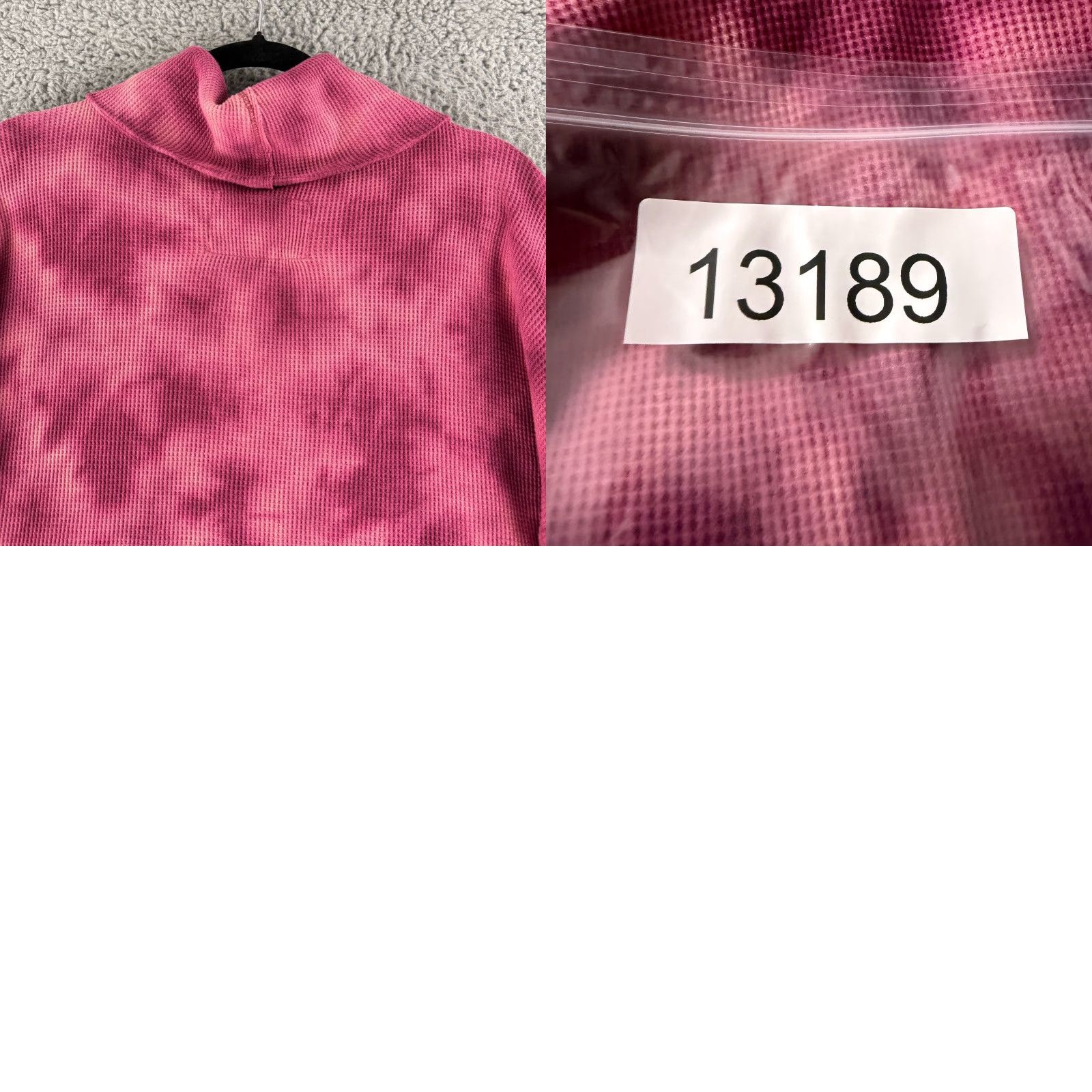Vintage Maeve Shirt Womens Medium Pink Tie Dye Waffle Knit Long Sleeve Cowl Neck Stretch Size M / US 6-8 / IT 42-44 - 9 Thumbnail