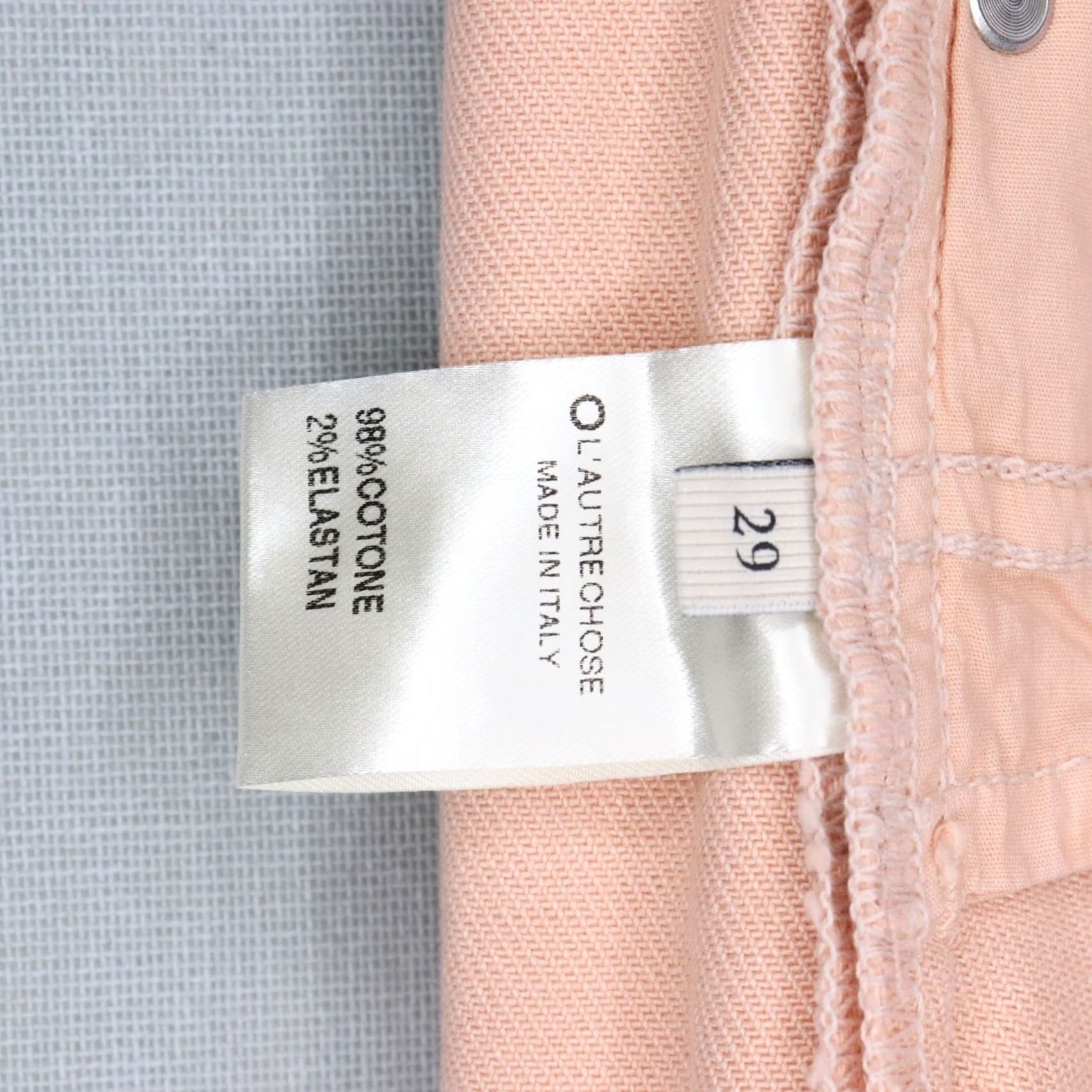 Vintage L'autre Chose Jeans Womens 29 Blush Pink Flare Leg Made in Italy NWT Denim Zip Adult Womens Size 29" - 3 Thumbnail