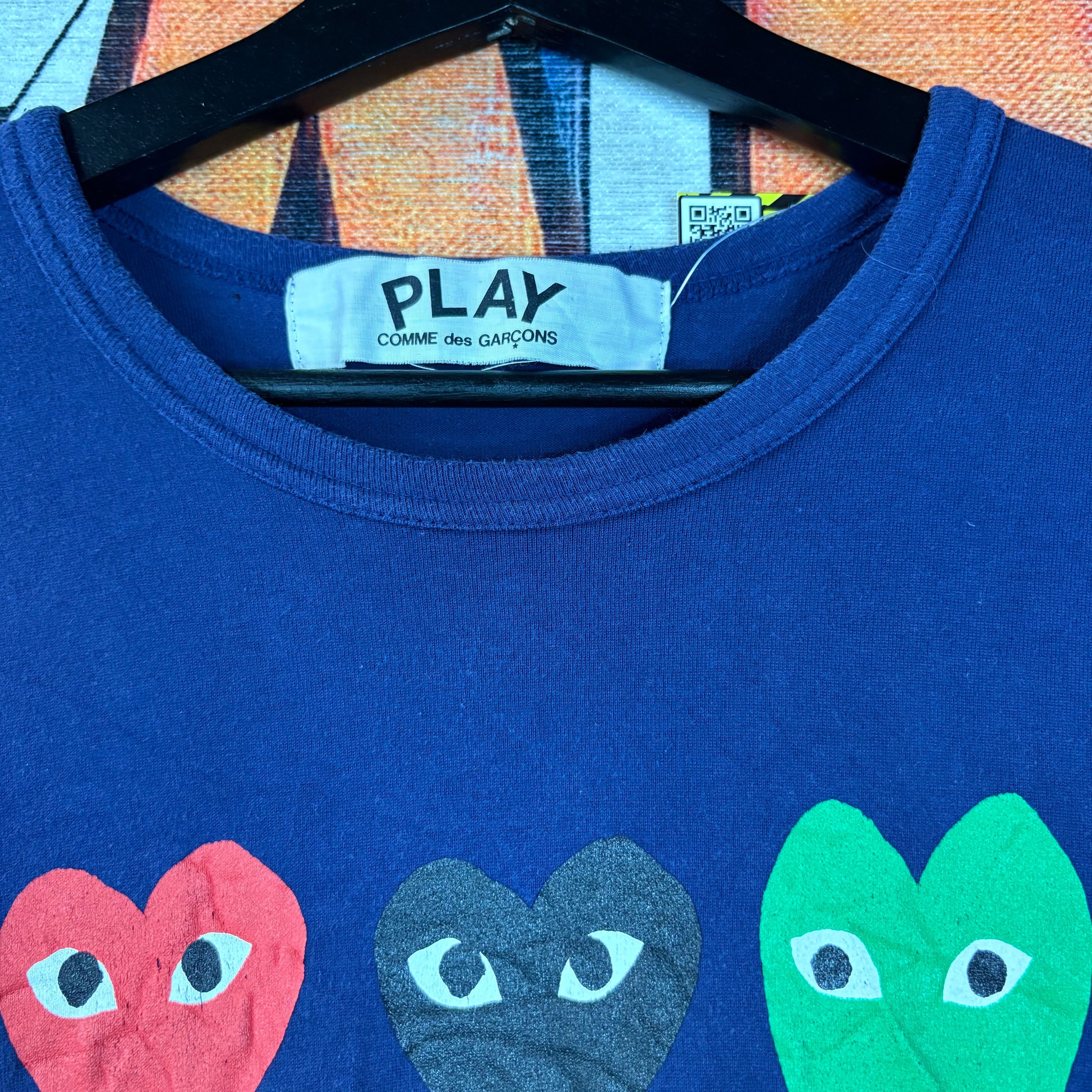Comme des Garcons Comme des Garçons PLAY Navy Tee Size XL Size US XL / EU 56 / 4 - 2 Thumbnail