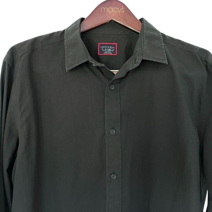 UNTUCKit UNTUCKit Mens XL Black Slim Fit Long Sleeve Cotton Soft Comf Size US XL / EU 56 / 4 - 3 Thumbnail