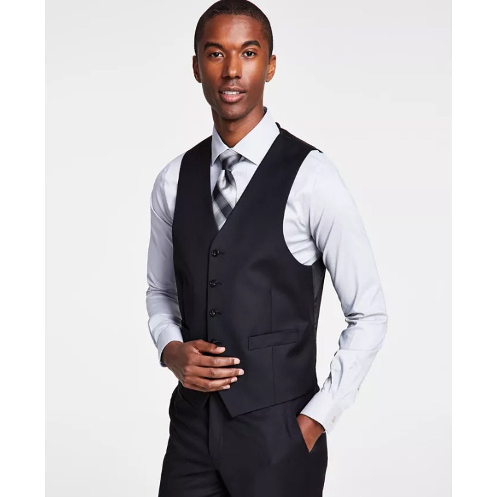 Michael Kors Michael Kors Men's Wool-Blend Classic-Fit Suit Vest Size S Size 36R - 1 Thumbnail