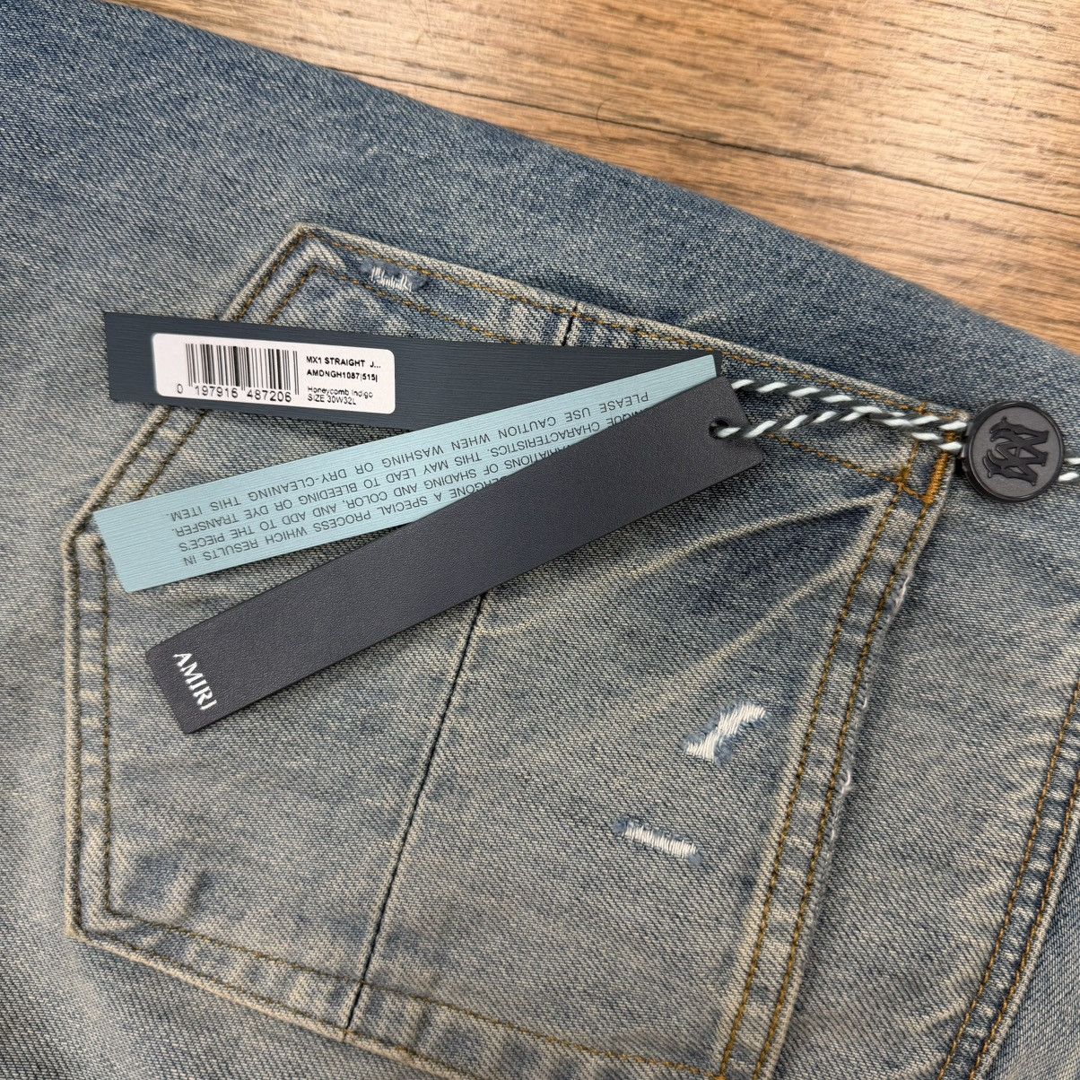 Amiri Amiri Pleated Denim Straight MX1 Jean Honeycomb Indigo Size US 30 / EU 46 - 8 Thumbnail