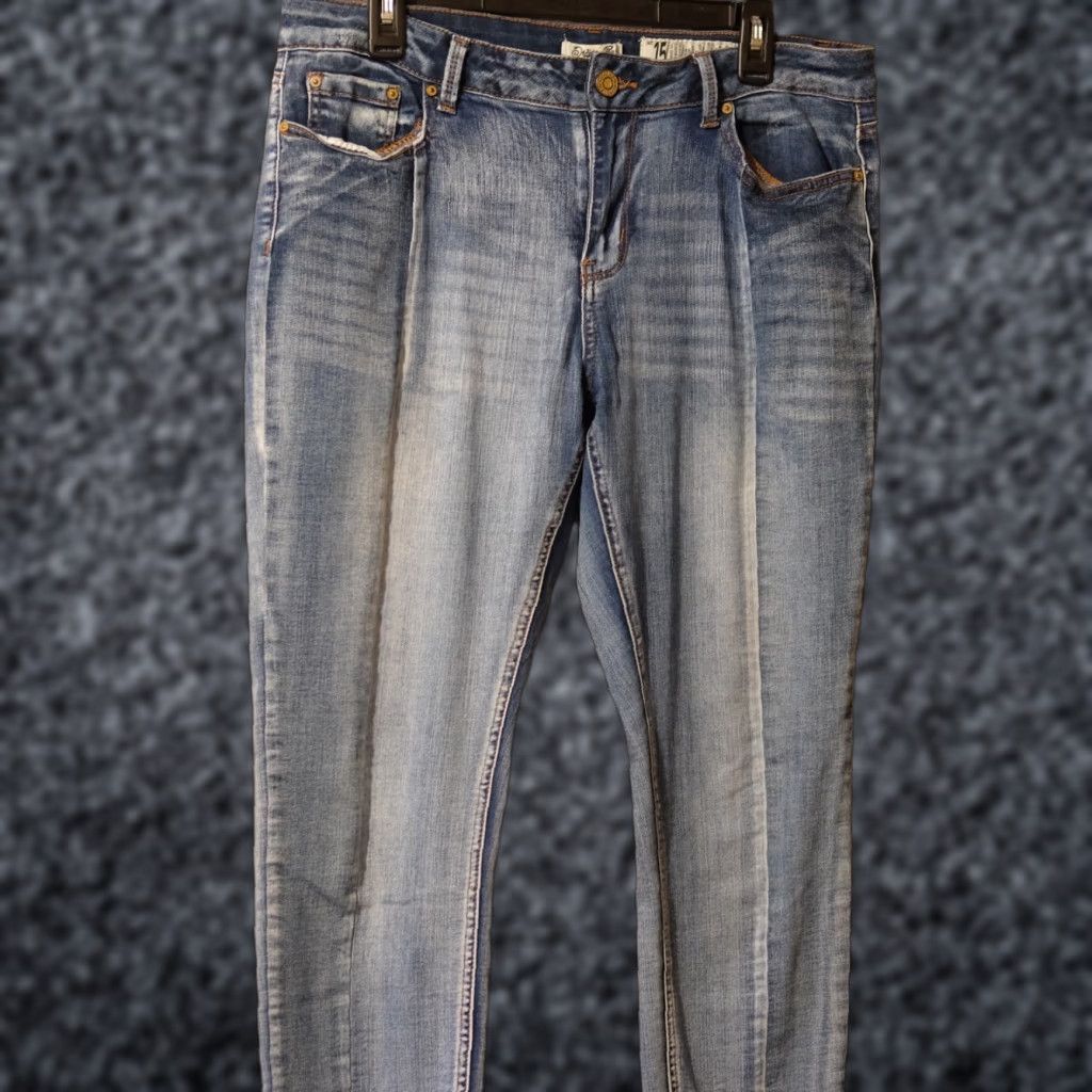 Vintage Indigo Rein Jeans Ankle Mid-Rise Cropped Juniors 15 #A12-12 Blue 5-Pocket Denim Stretch Slim Womens Size 24" / US 00 / IT 34 - 1 Thumbnail