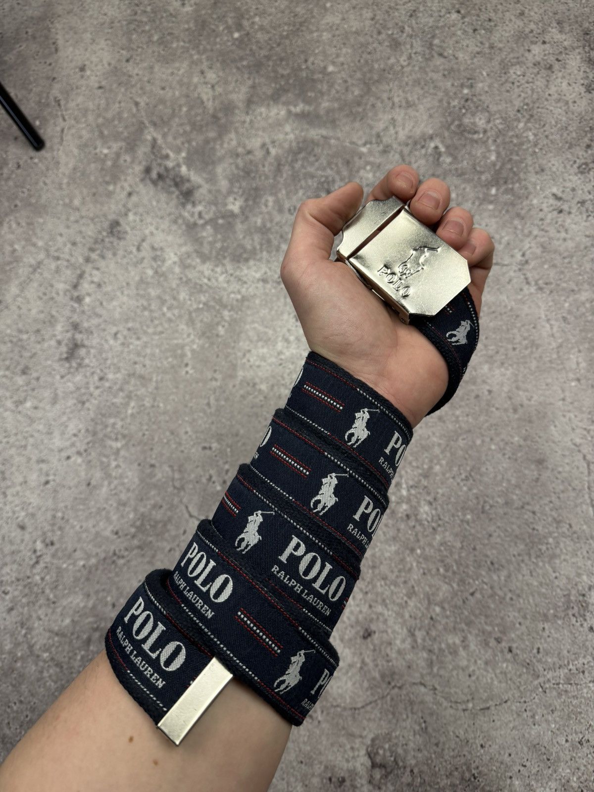 Polo Ralph Lauren Vintage Polo Ralph Lauren Monogram Y2K Big Logo Belt Japan Size ONE SIZE - 3 Thumbnail