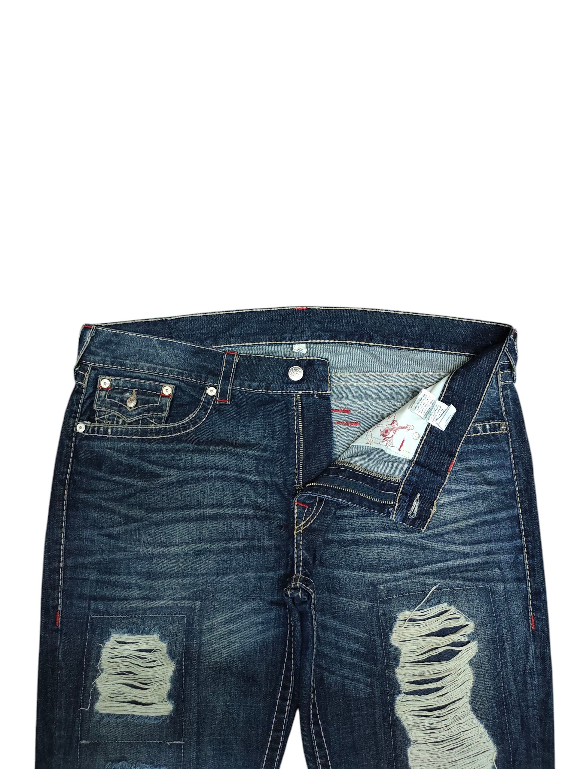 True Religion True Religion Straight Clawmark Distress Denim Jeans Size US 42 / EU 58 - 9 Thumbnail