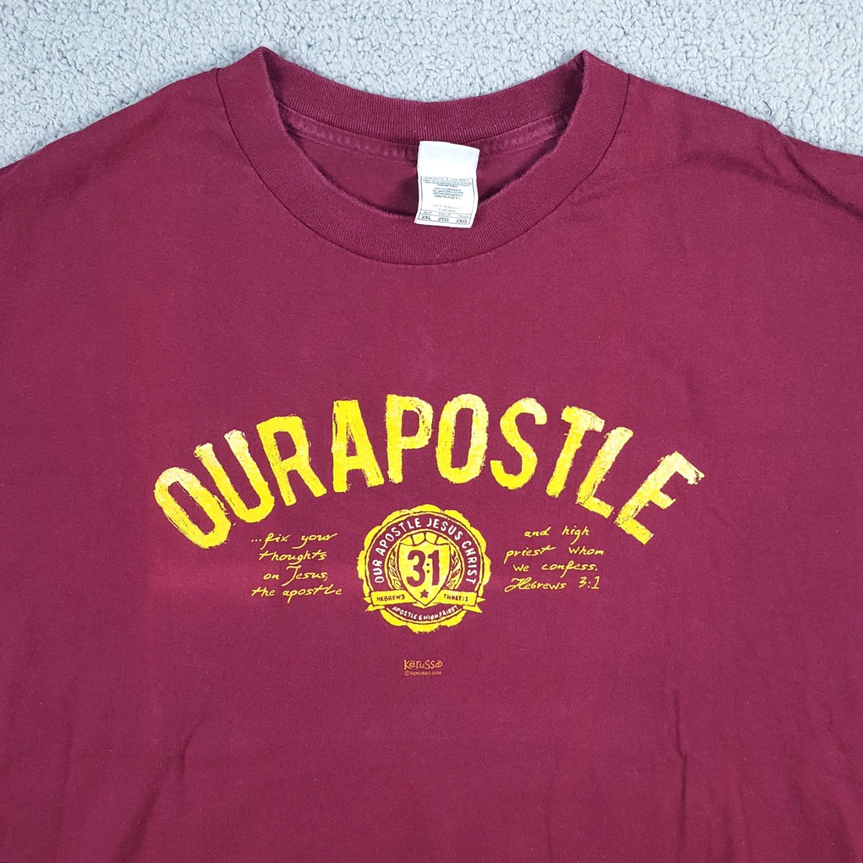 Aeropostale VINTAGE Religious T-Shirt Men 2XL Cotton Y2K Jesus Parody Retro Religious Shirt Red Size US XXL / EU 58 / 5 - 2 Thumbnail