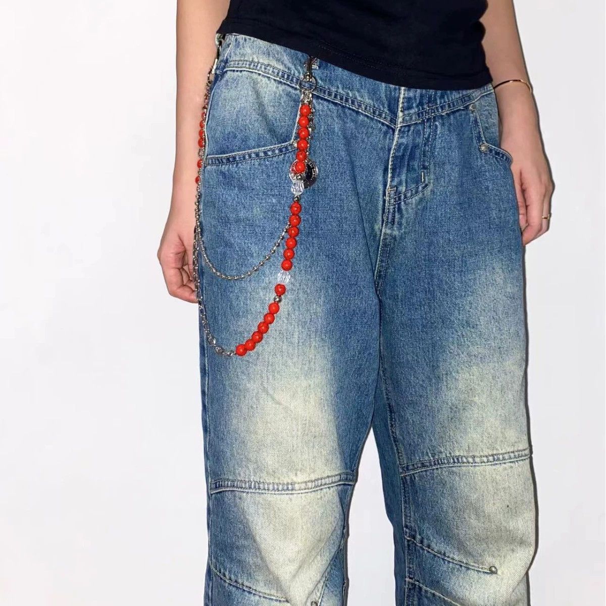Vintage Retro hip-hop punk style jeans waist chain Size ONE SIZE - 4 Thumbnail